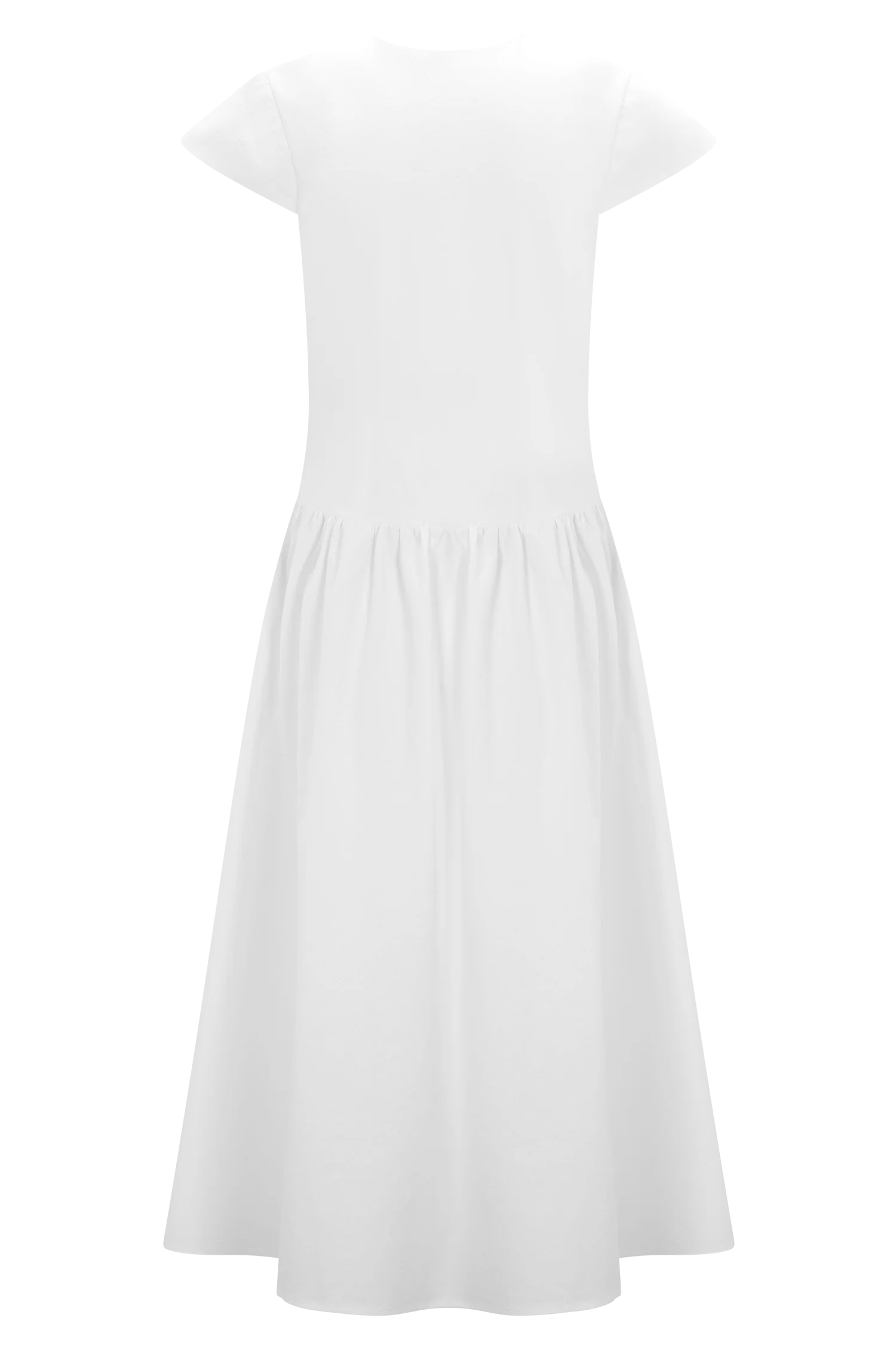 Ayla Cotton Fit And Flare Midi Dress - White