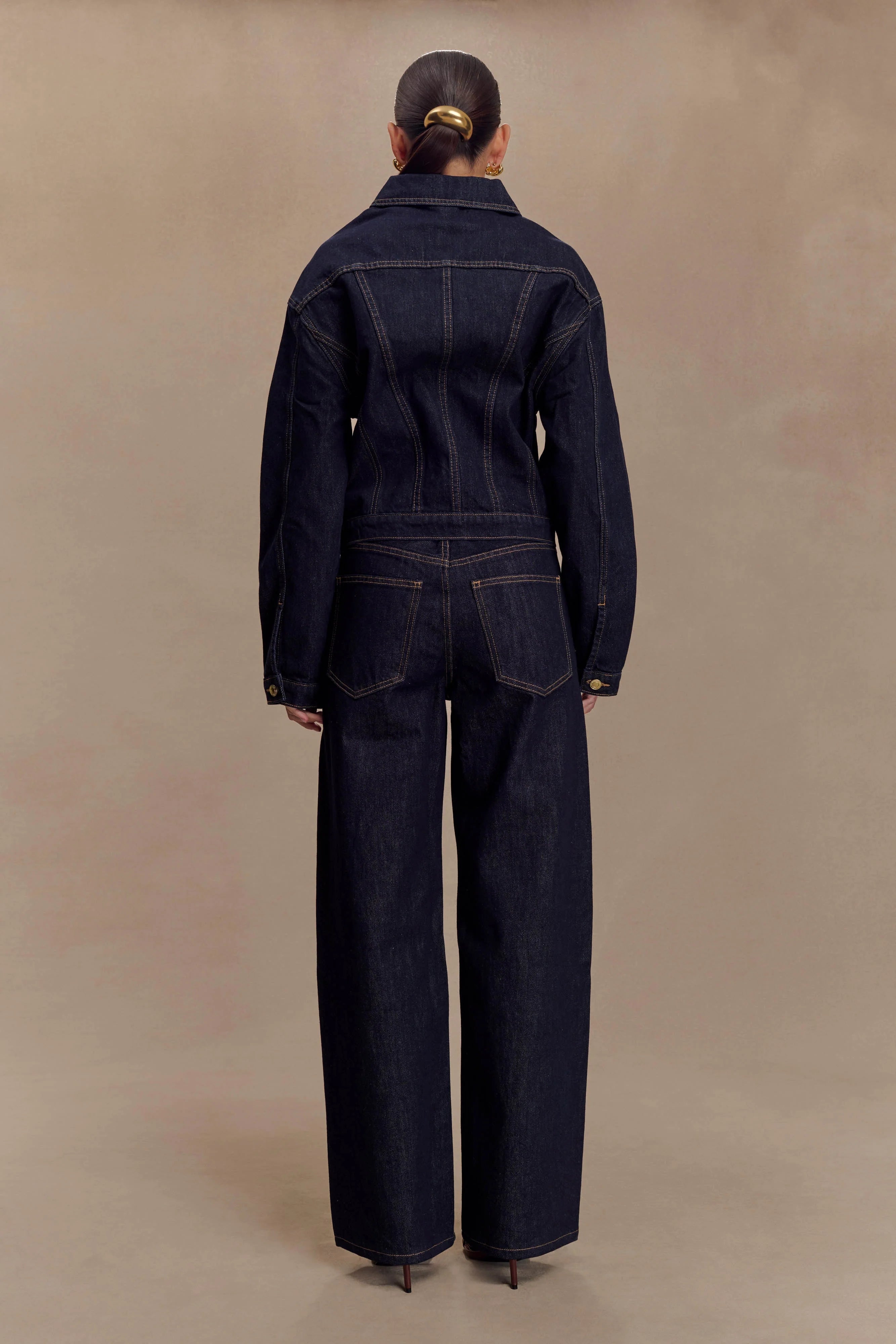 Kirra Cinched Denim Jacket - Washed Indigo Blue