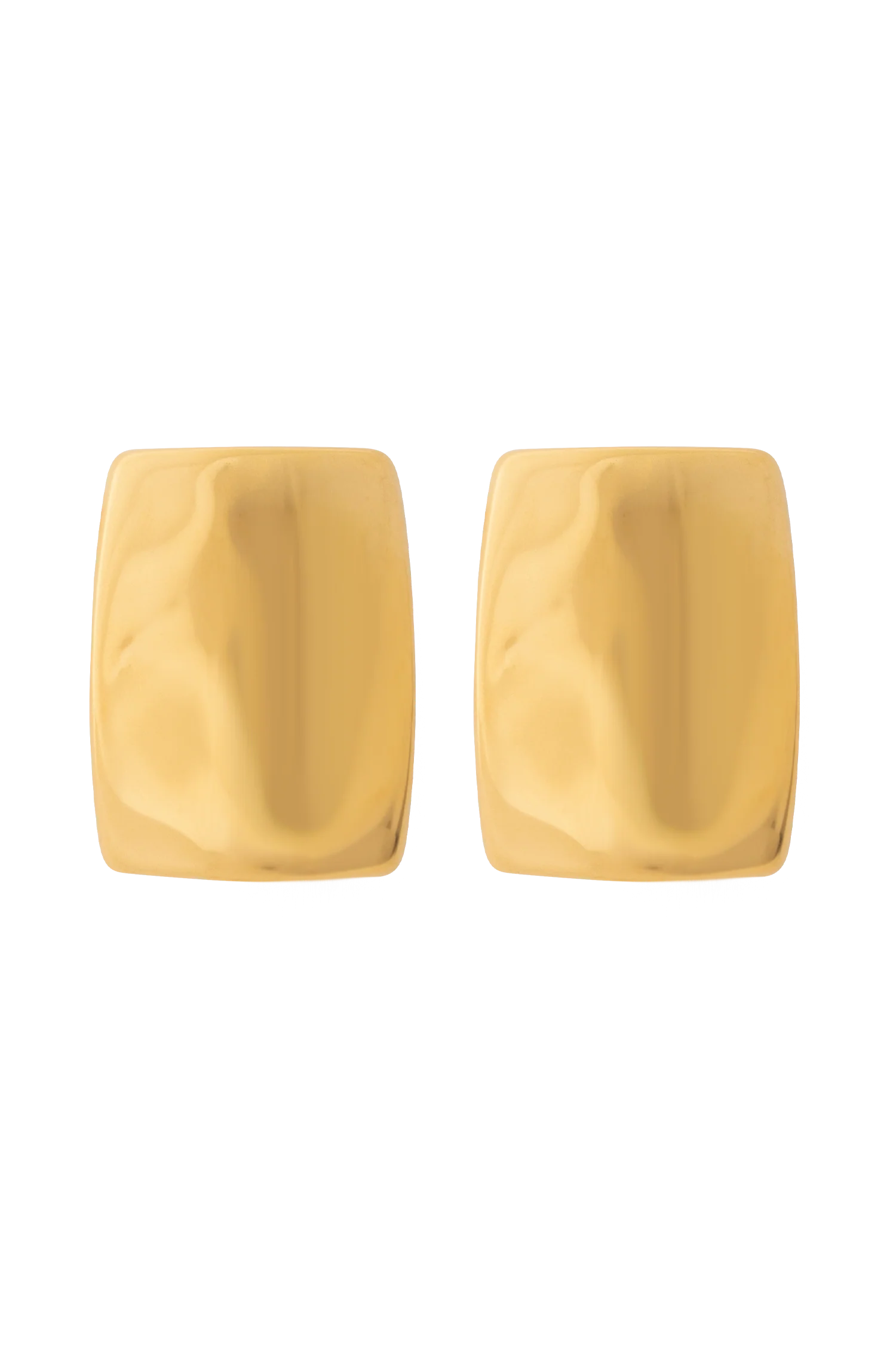 Georgia Rounded Rectangular Earrings - Gold