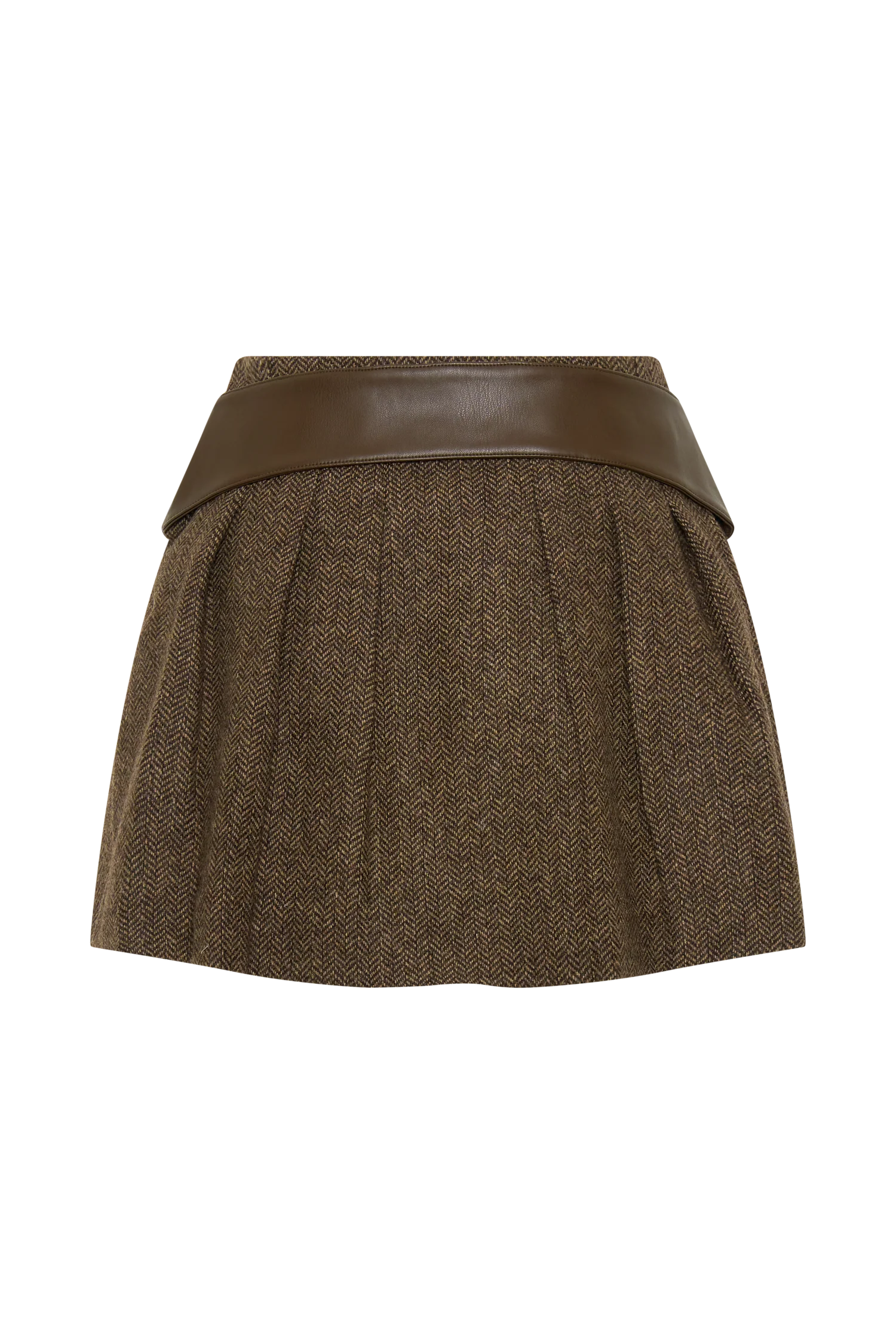 Romy Mini Skirt With Hardware - Herringbone