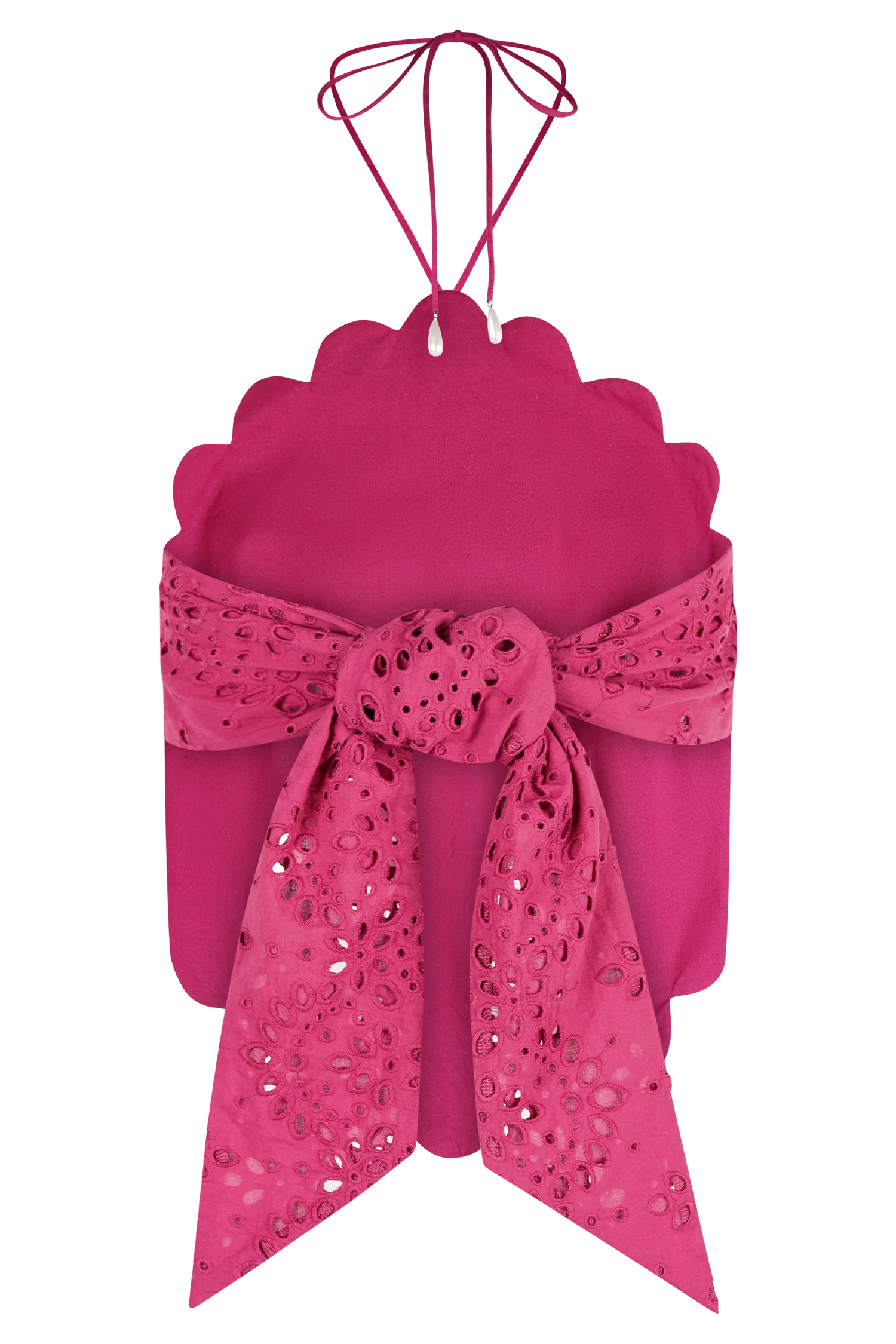 Kensley Broderie Halter Top - Dragonfruit
