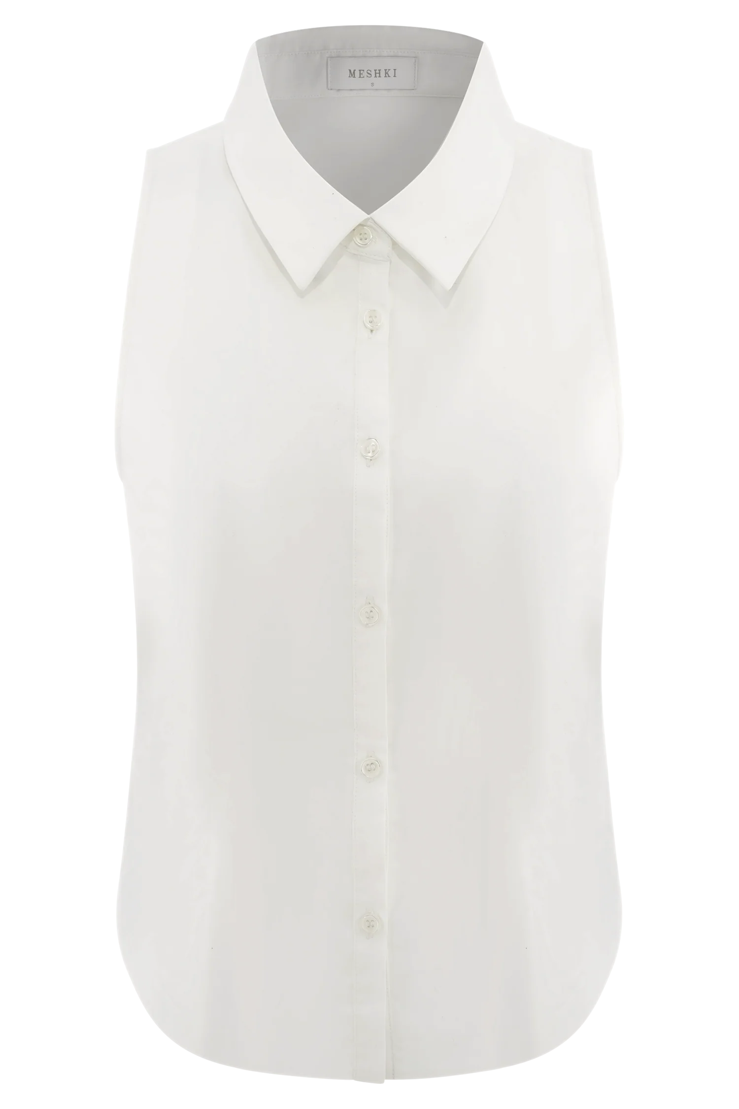 Selene Sleeveless Halter Shirt - White