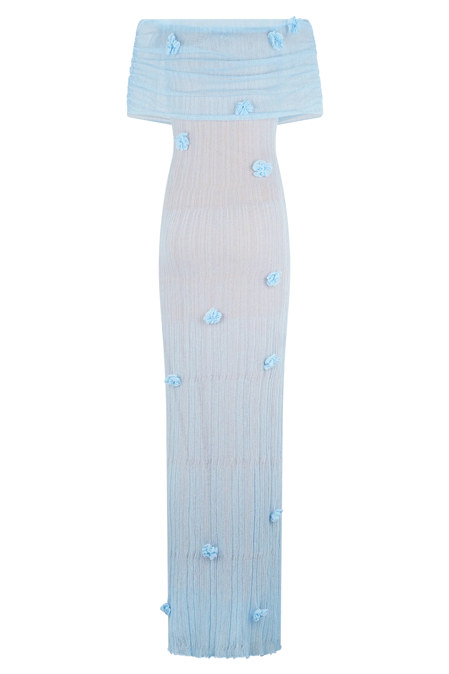 Brynn Orchid Knit Maxi Dress - Baby Blue