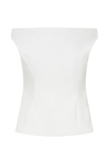 Billie Off Shoulder Sleeveless Button Top - White