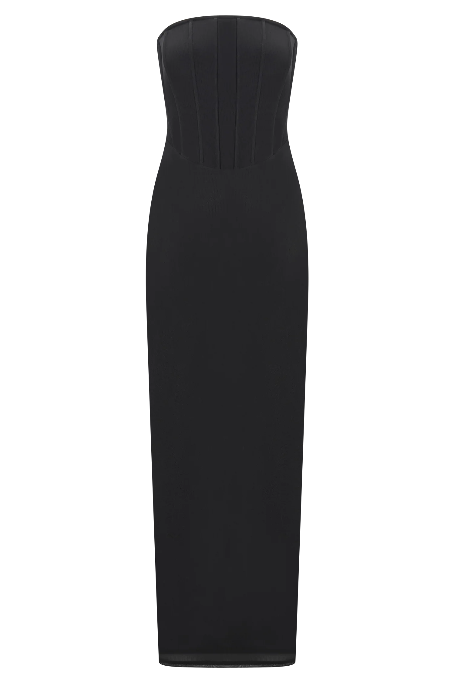 Gemma Strapless Mesh Maxi Dress - Black
