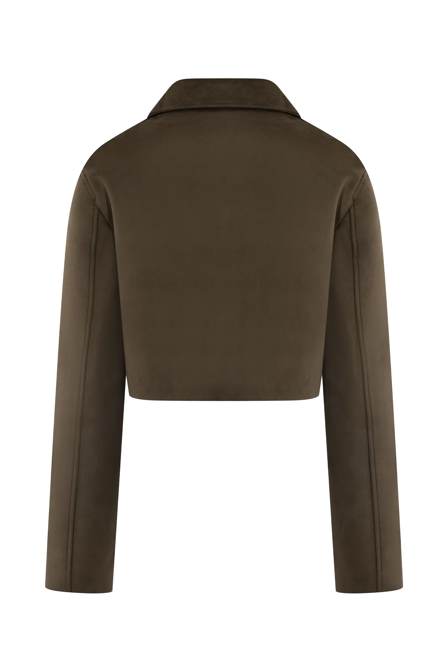Hayes Faux Suede Collared Jacket - Chocolate