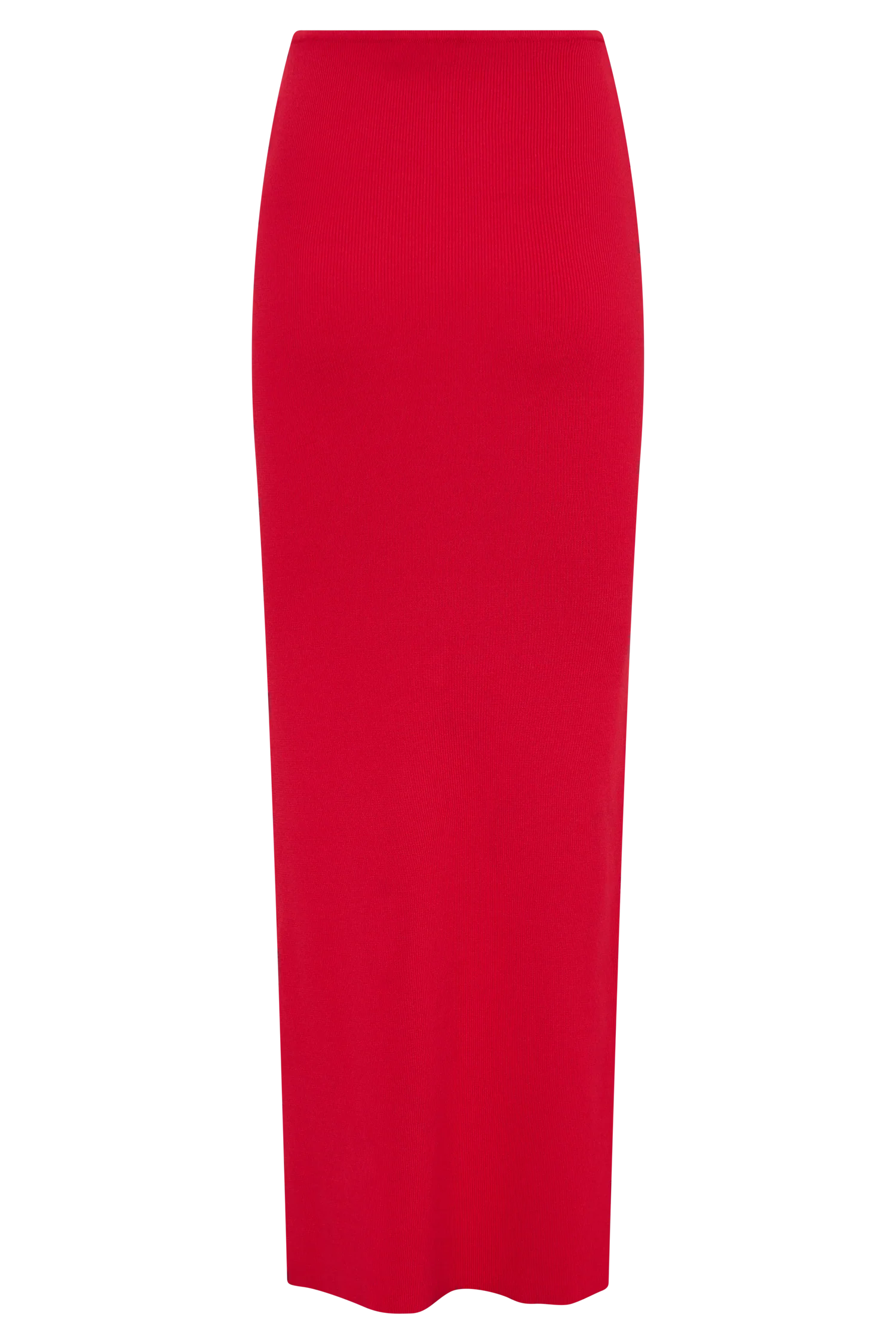 Keaton Fishtail Knit Maxi Skirt - Red
