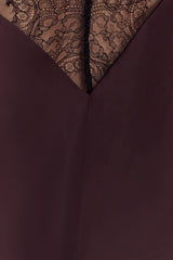 Regina Halter Lace And Satin Mini Dress - Chocolate