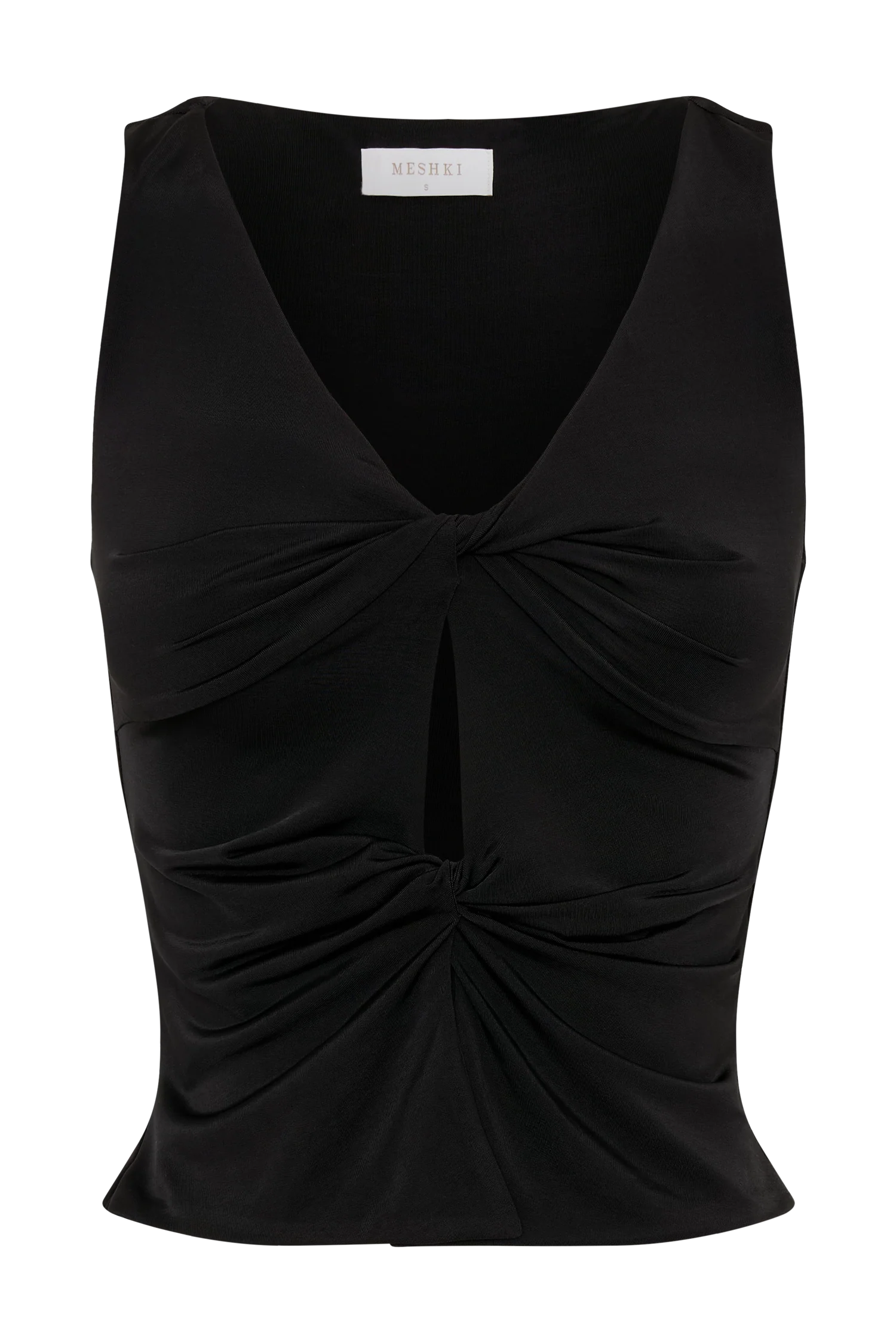 Millie Twist Sleeveless Top - Black
