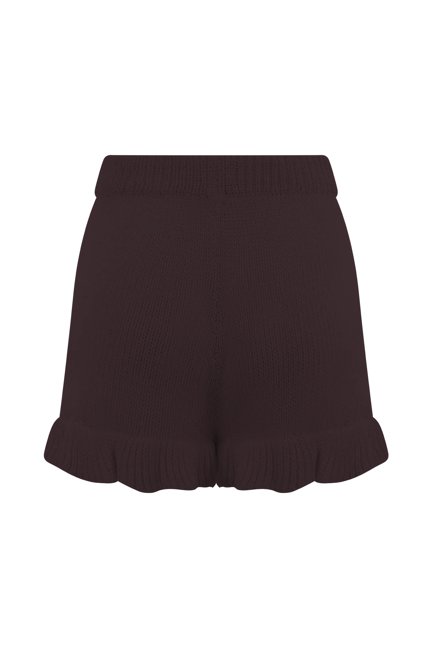 Eleanor Knit Frill Shorts - Chocolate
