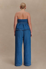 Pauline Strapless Denim Top - 90'S Blue