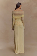 Rafaella Slinky And Mesh Maxi Dress - Lemon