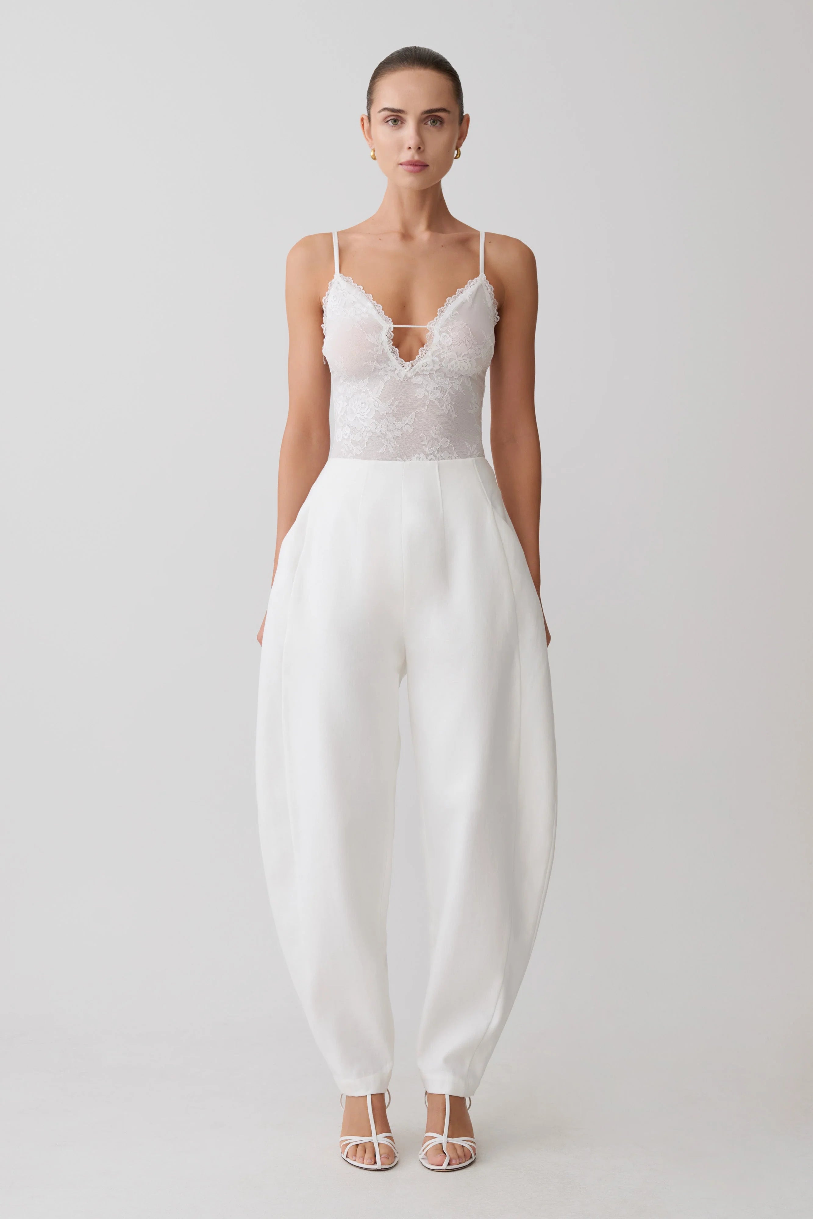 Jasper Plunge Lace Bodysuit - Ivory
