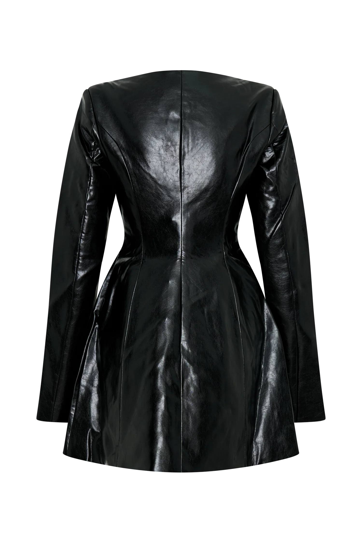 Nancy Faux Leather Mini Dress - Black