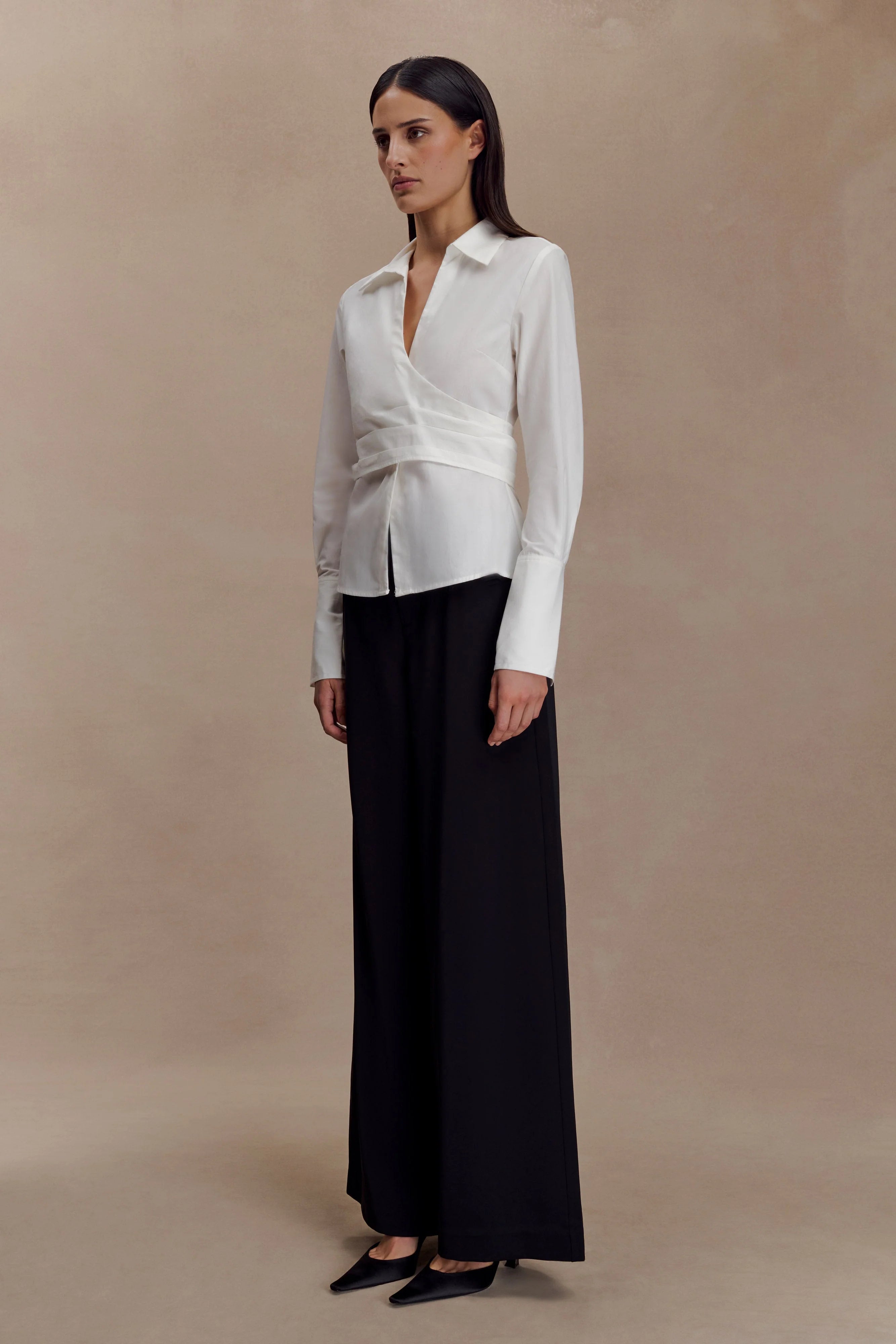 Eugenia Wrap Cotton Shirt - White