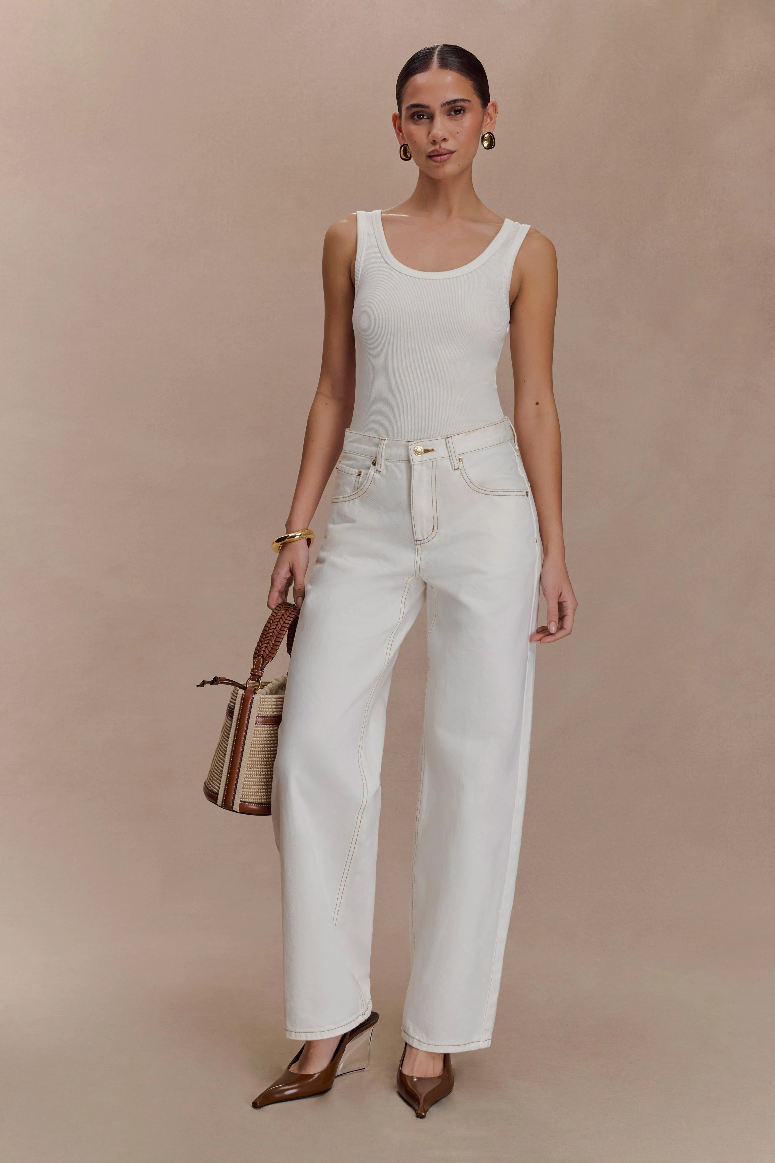 Maeva Scoop Tank Top - Ivory