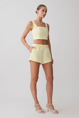 Josephine Cotton Shorts With Waistbands - Lemon