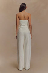 Lindie Straight Leg Suiting Pants - Ivory