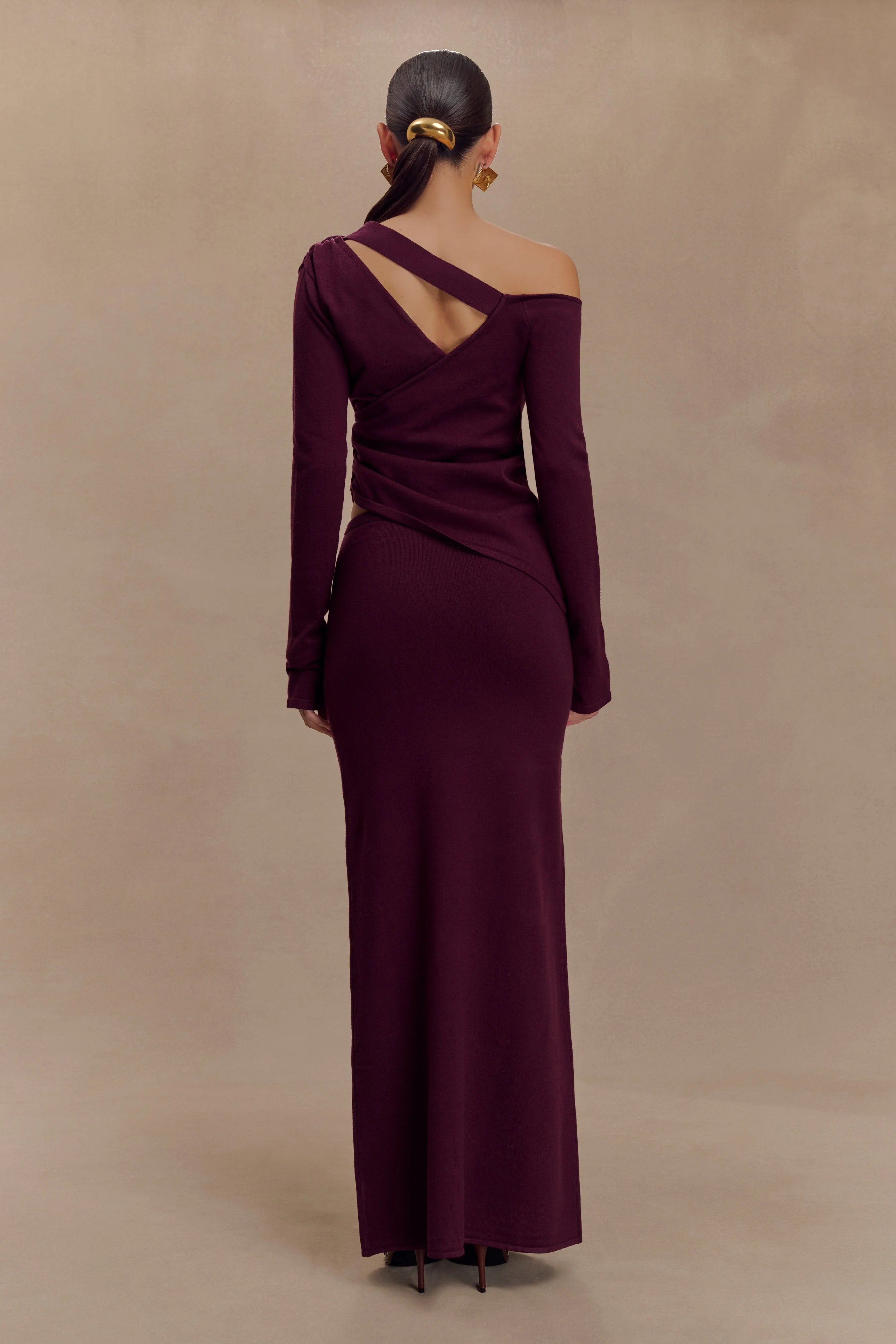 Miles Off Shoulder Knit Top - Plum