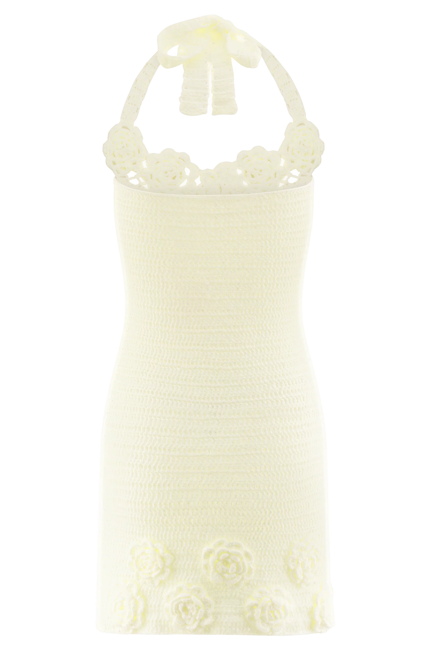 Liyah Floral Hand Crochet Mini Dress - Ivory