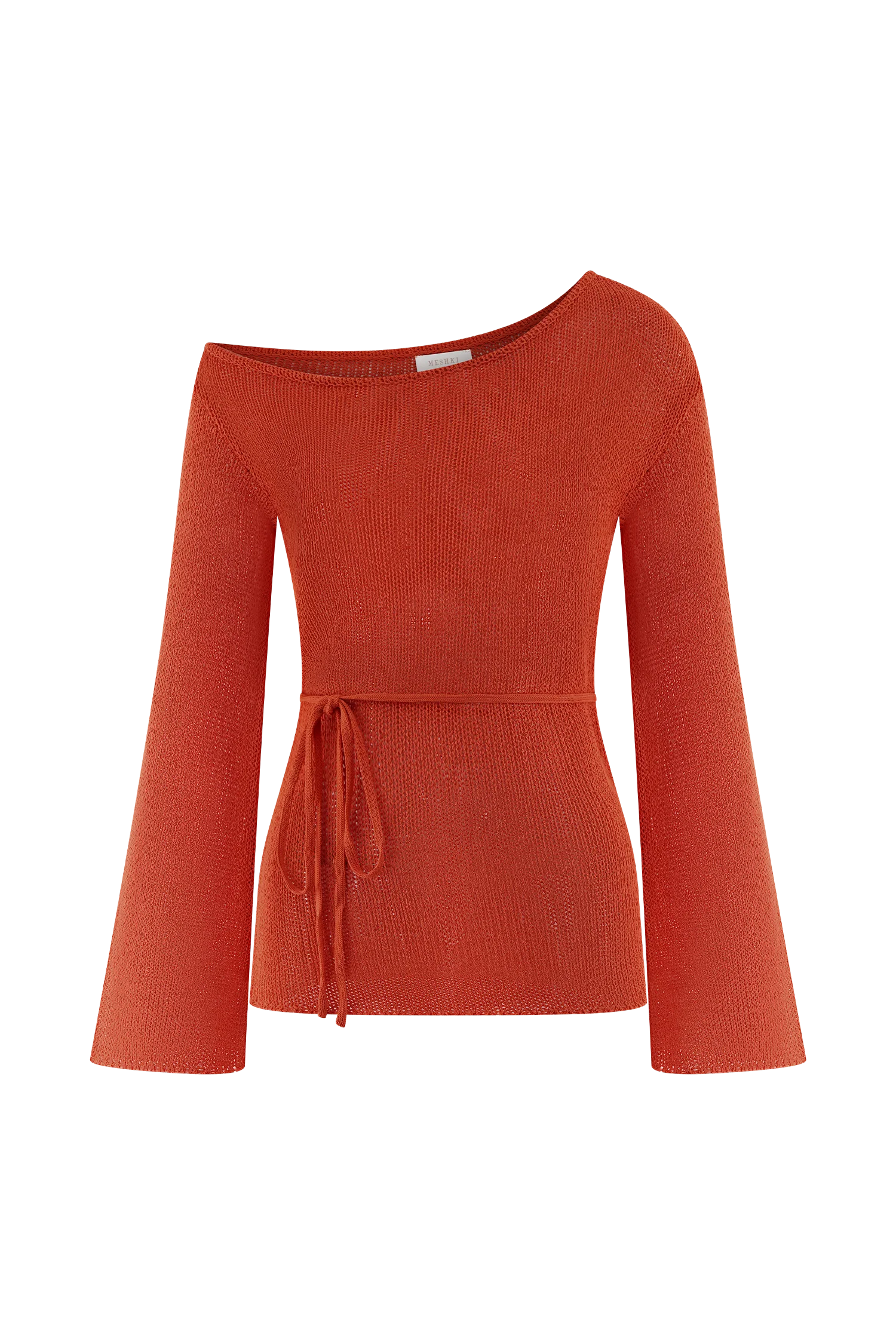 Reagan Off Shoulder Knit Top - Orange