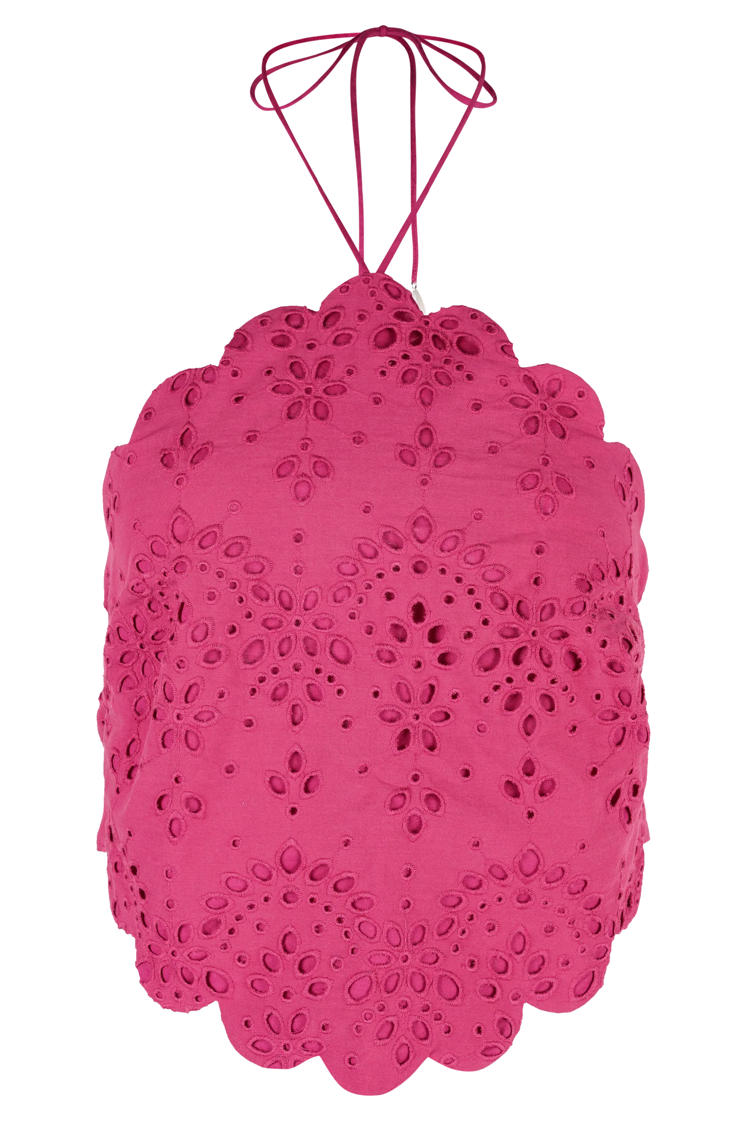 Kensley Broderie Halter Top - Dragonfruit