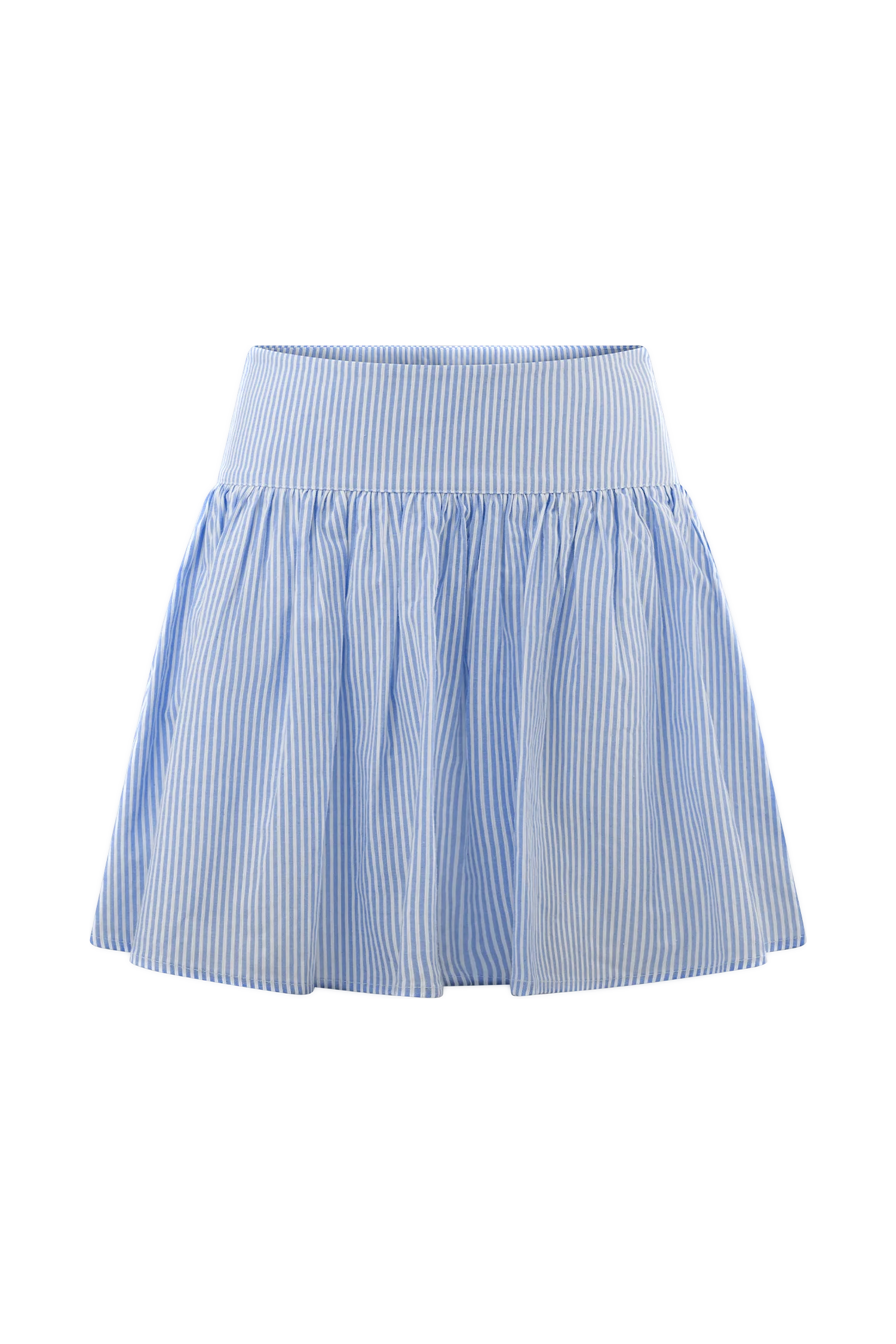 Gretel Hem Mini Skirt - Blue Pinstripe