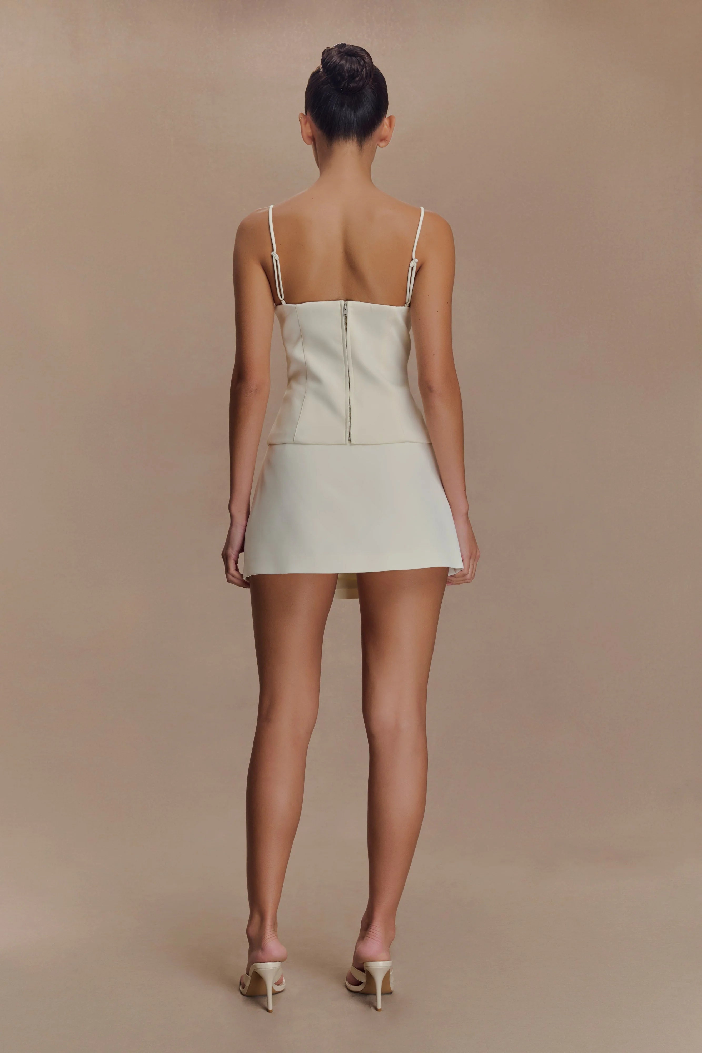 Jaime Spaghetti Strap Suiting Top - Ivory