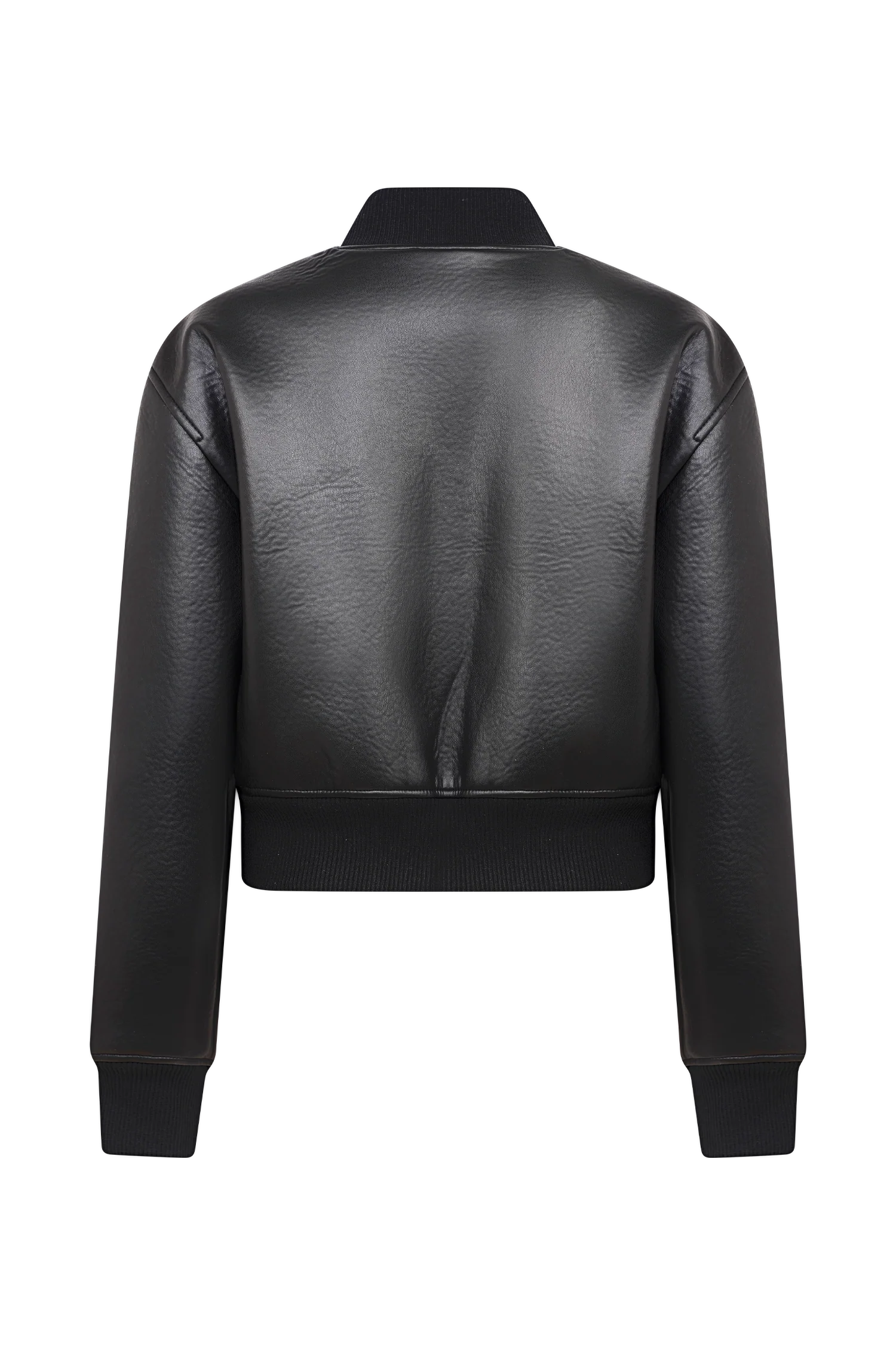Codi Faux Leather Bomber Jacket - Black