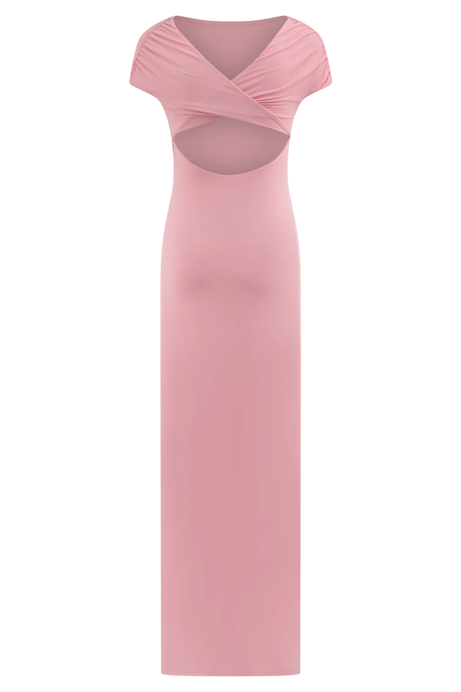 Imogen Off Shoulder Slinky Maxi Dress - Candy Pink