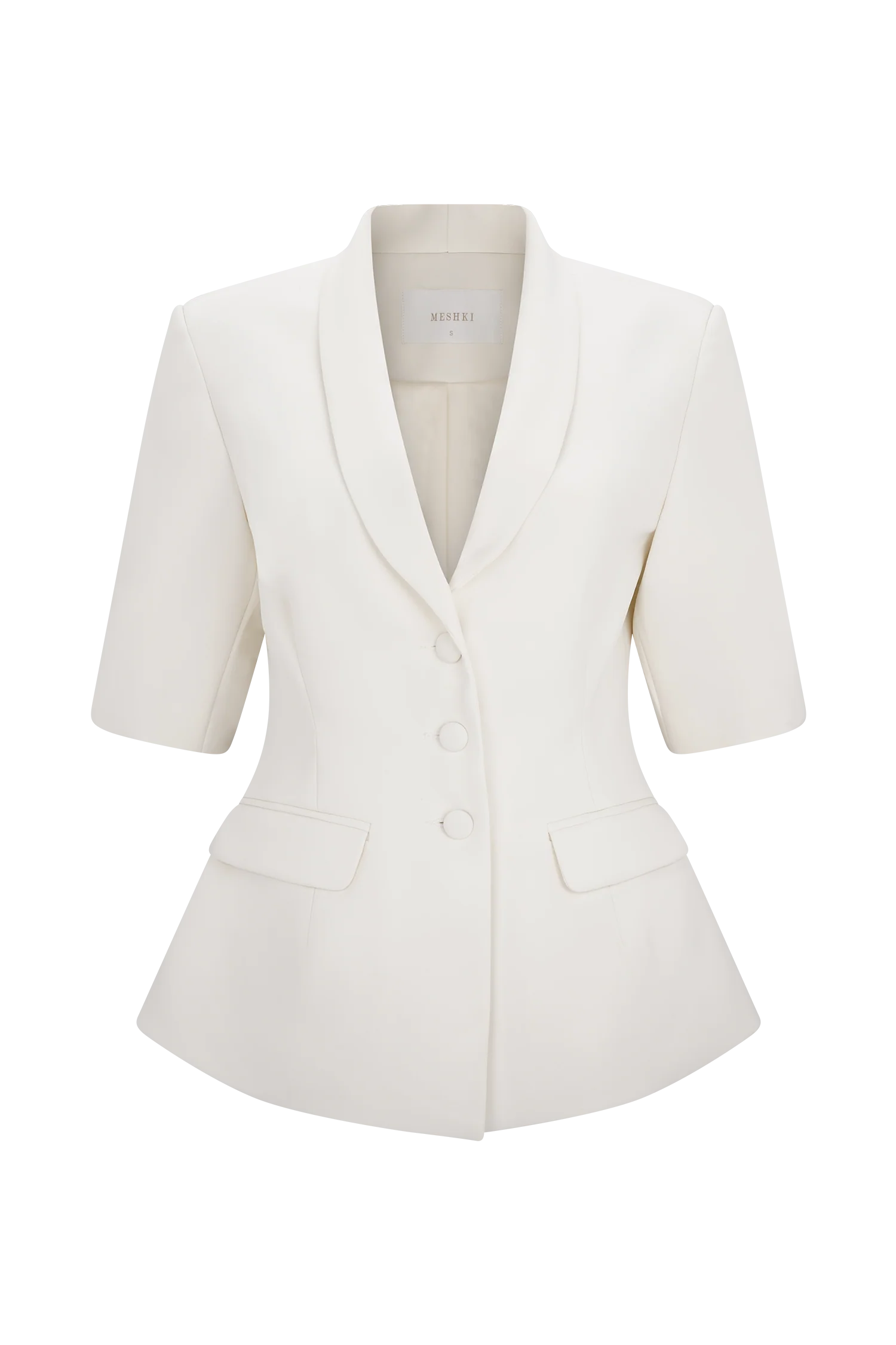 Opal Puff Sleeve Suiting Top - Ivory