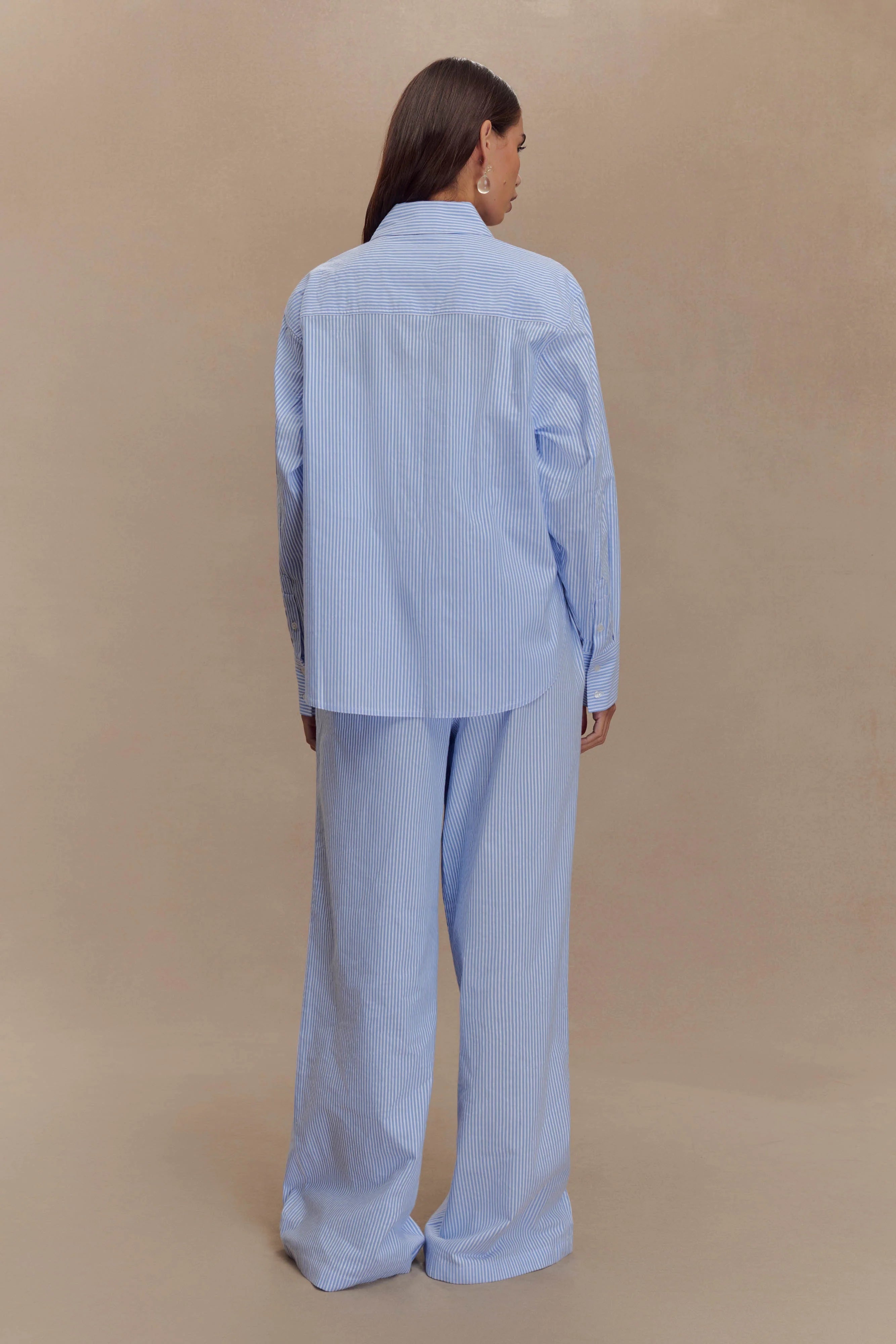 Hansen Oversized Shirt - Blue Pinstripe