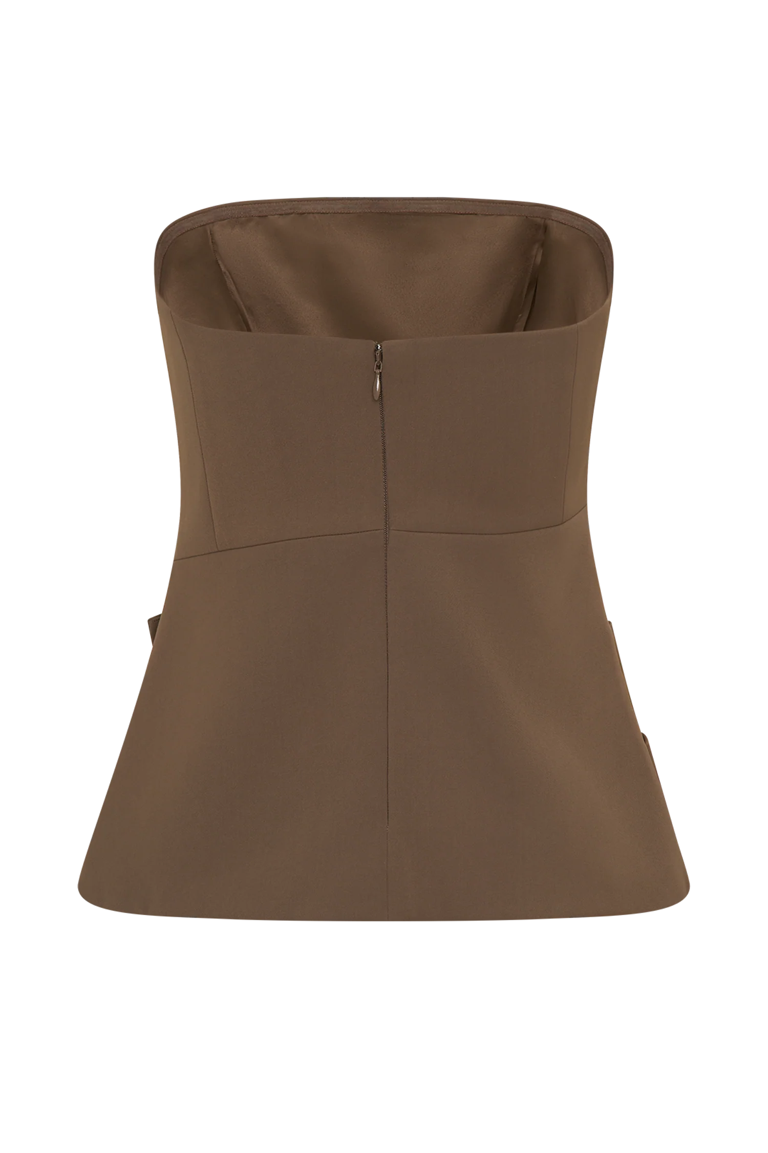 Faith Strapless Suiting Top - Cacao Brown