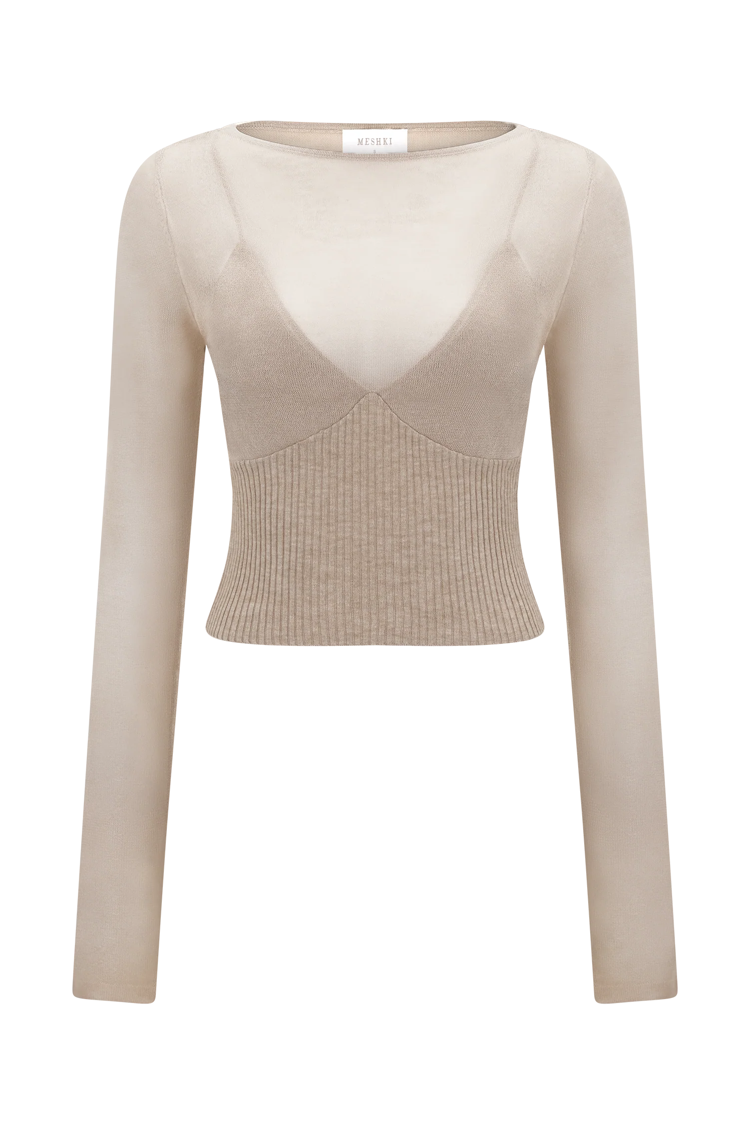 Brionee Silk Blend Knit Top - Sand