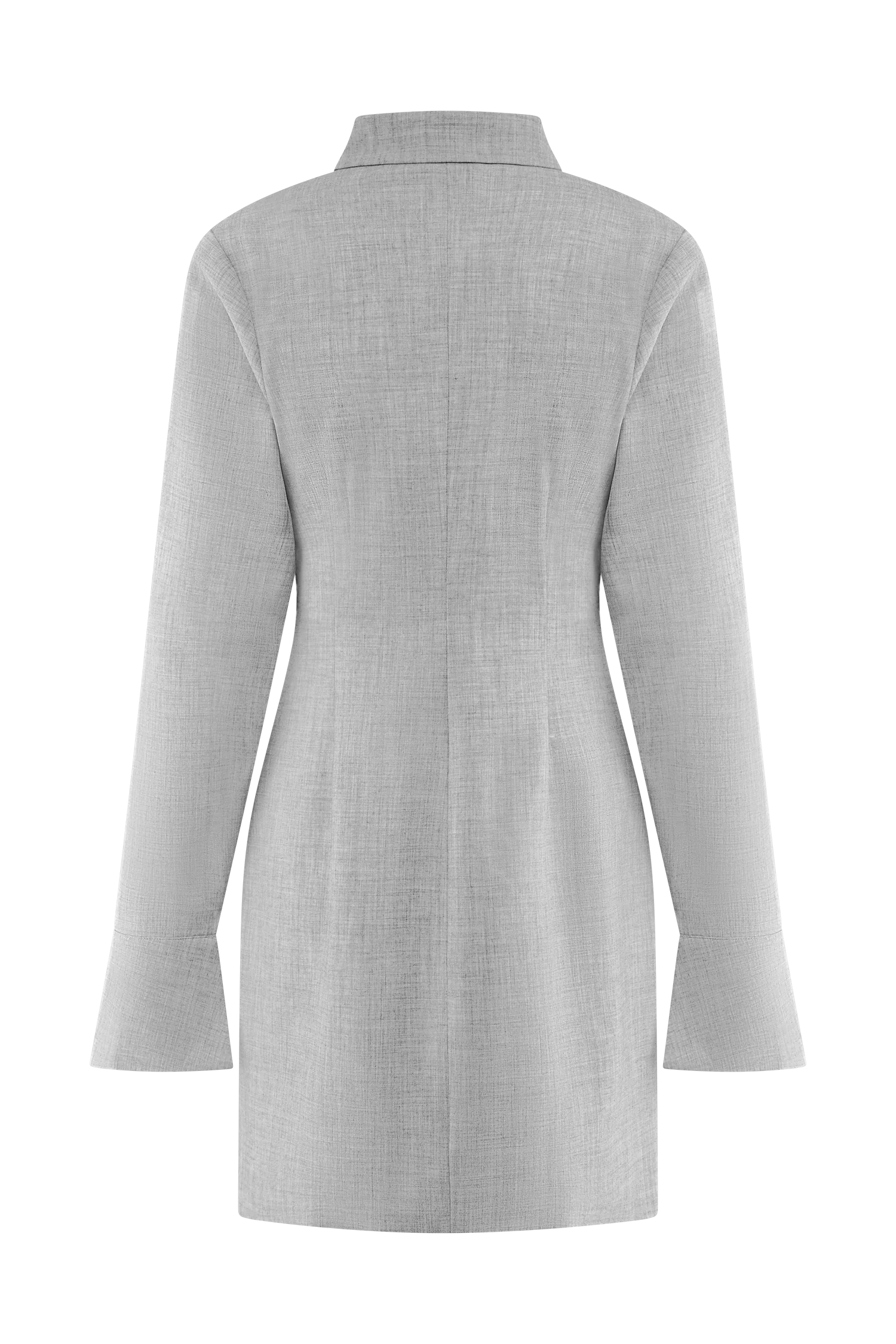 Dorian Fitted Shirt Mini Dress - Charcoal Marle
