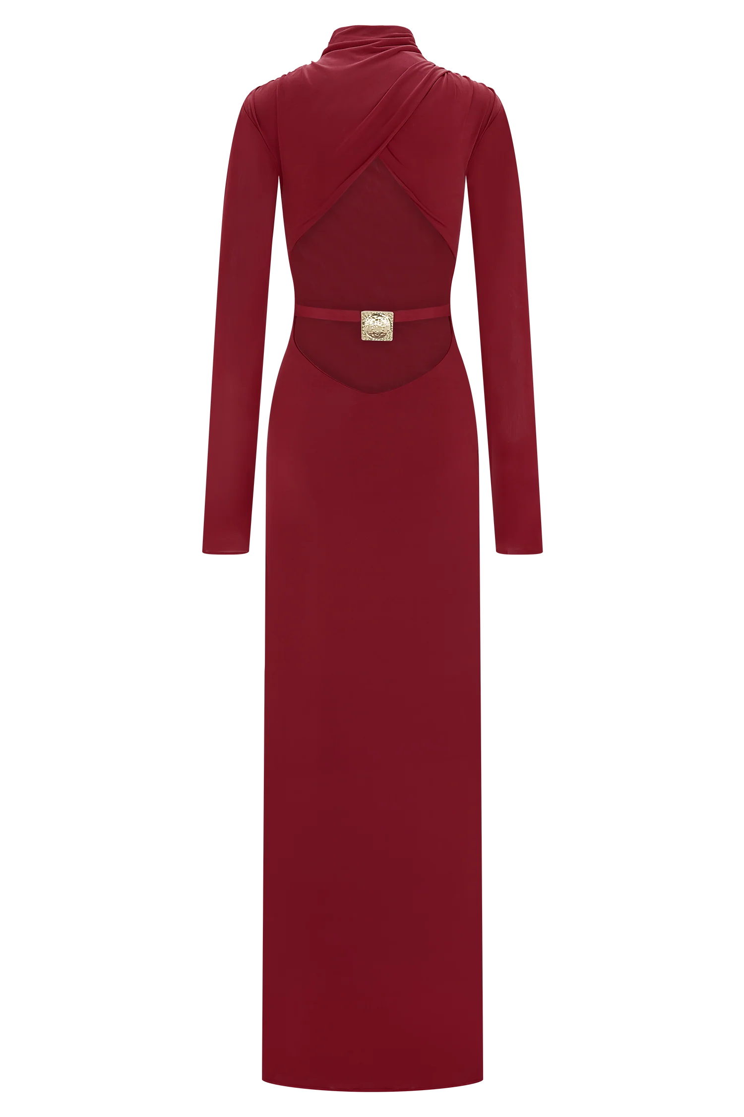 Kiyah Slinky Cut Out Maxi Dress - Red