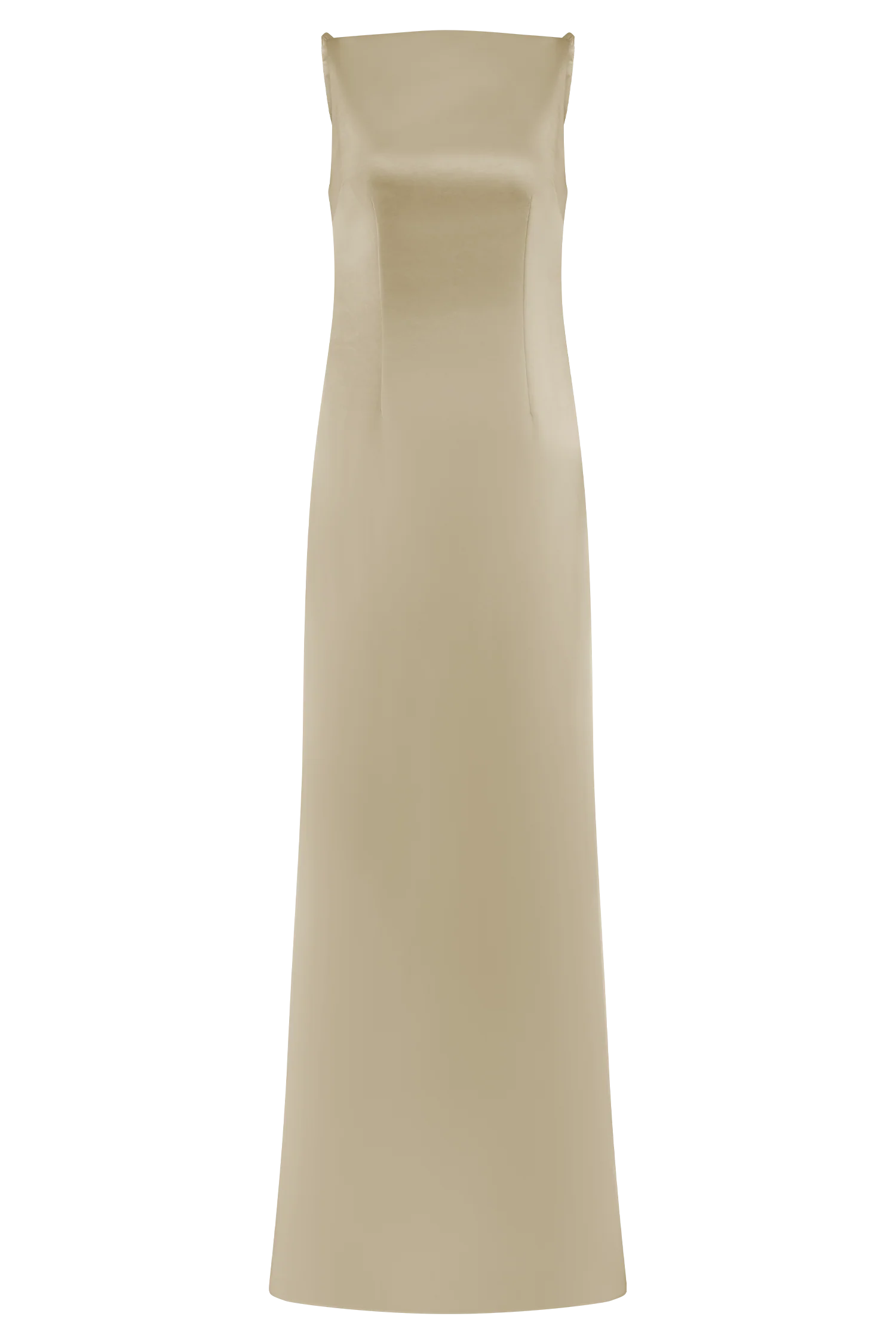 Violet Sleeveless Satin Maxi Dress - Blush Gold