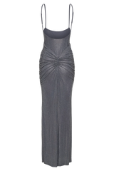 Roisin Diamante Maxi Dress - Gunmetal