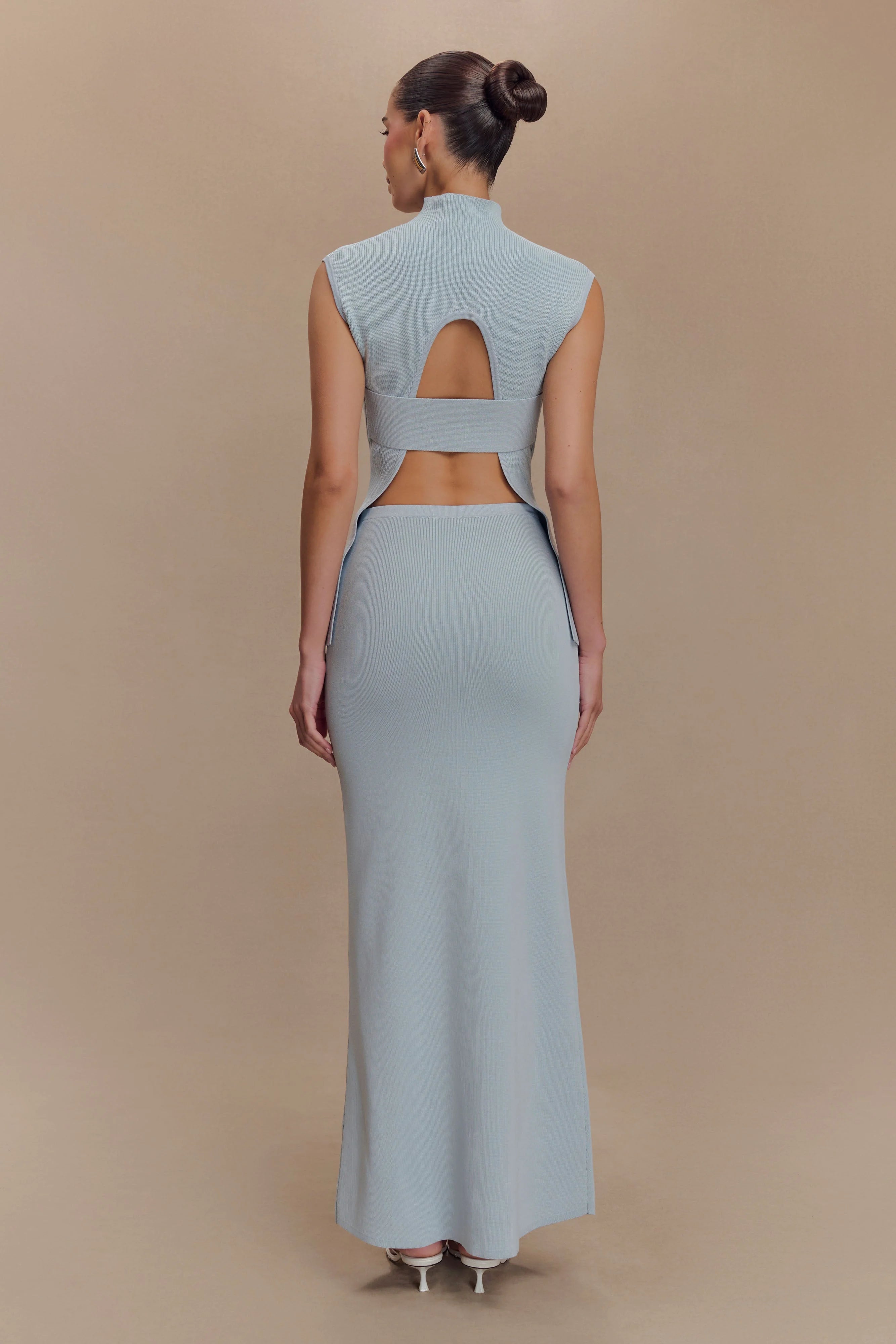 Maxine Knit Maxi Skirt - Light Blue