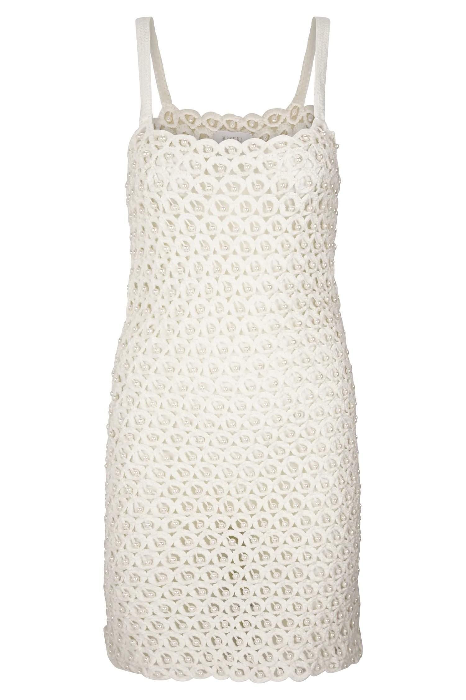 Vanessa Hand Crochet Pearl Mini Dress - Ivory