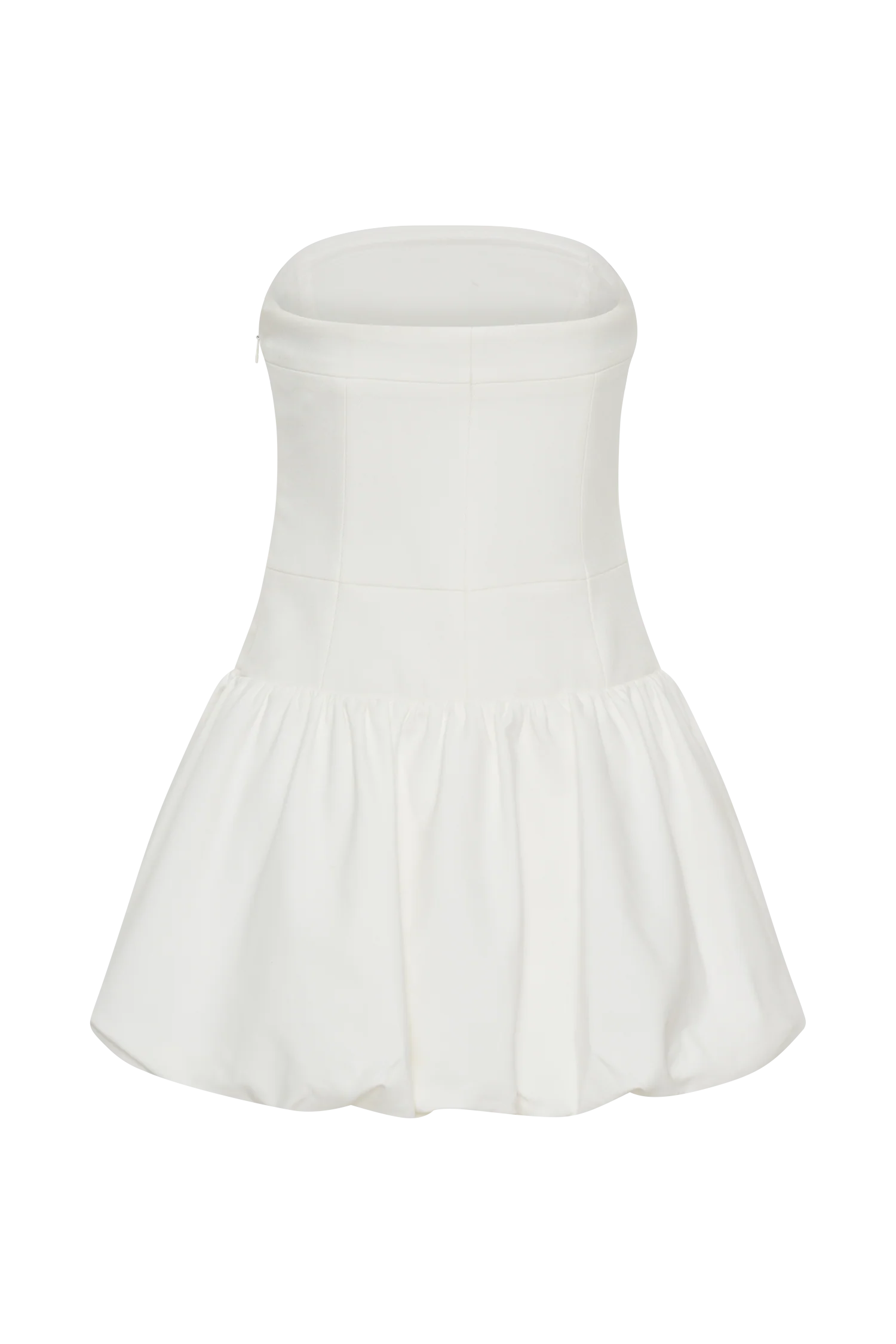 Clementina Strapless Bubble Mini Dress - White