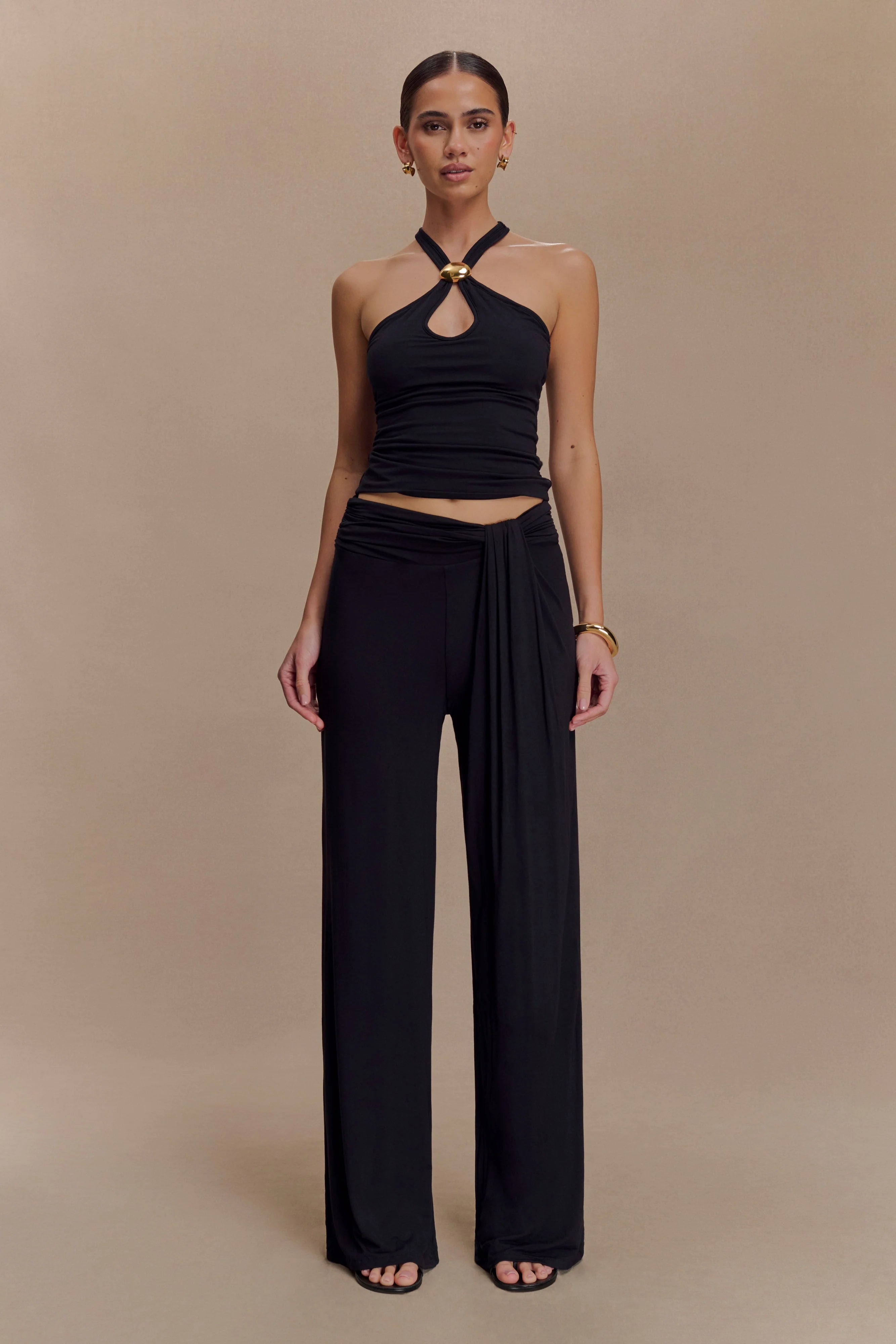 Ramona Modal Tank Top With Hardware - Black