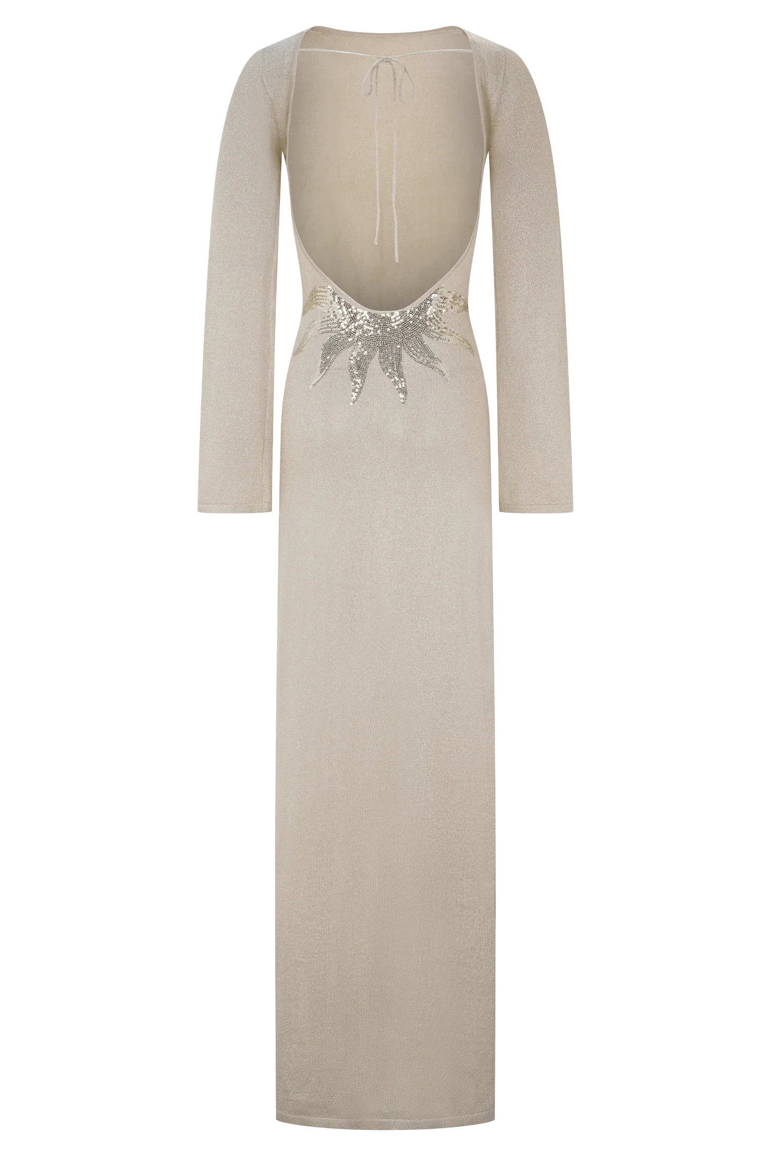 Atticus Knit Maxi Dress With Sequin - Gold