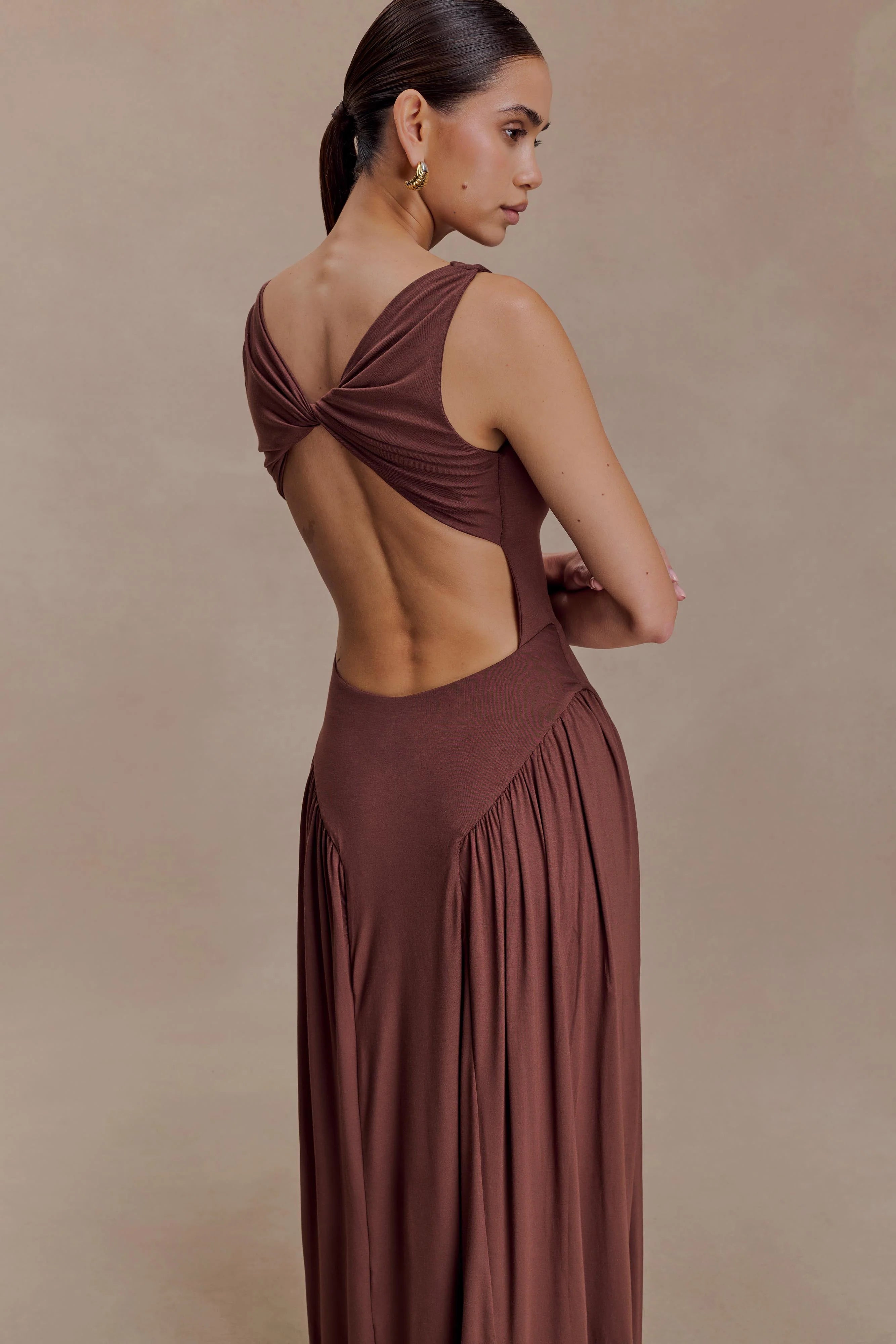 Marnie Modal Sleeveless Maxi Dress - Chocolate
