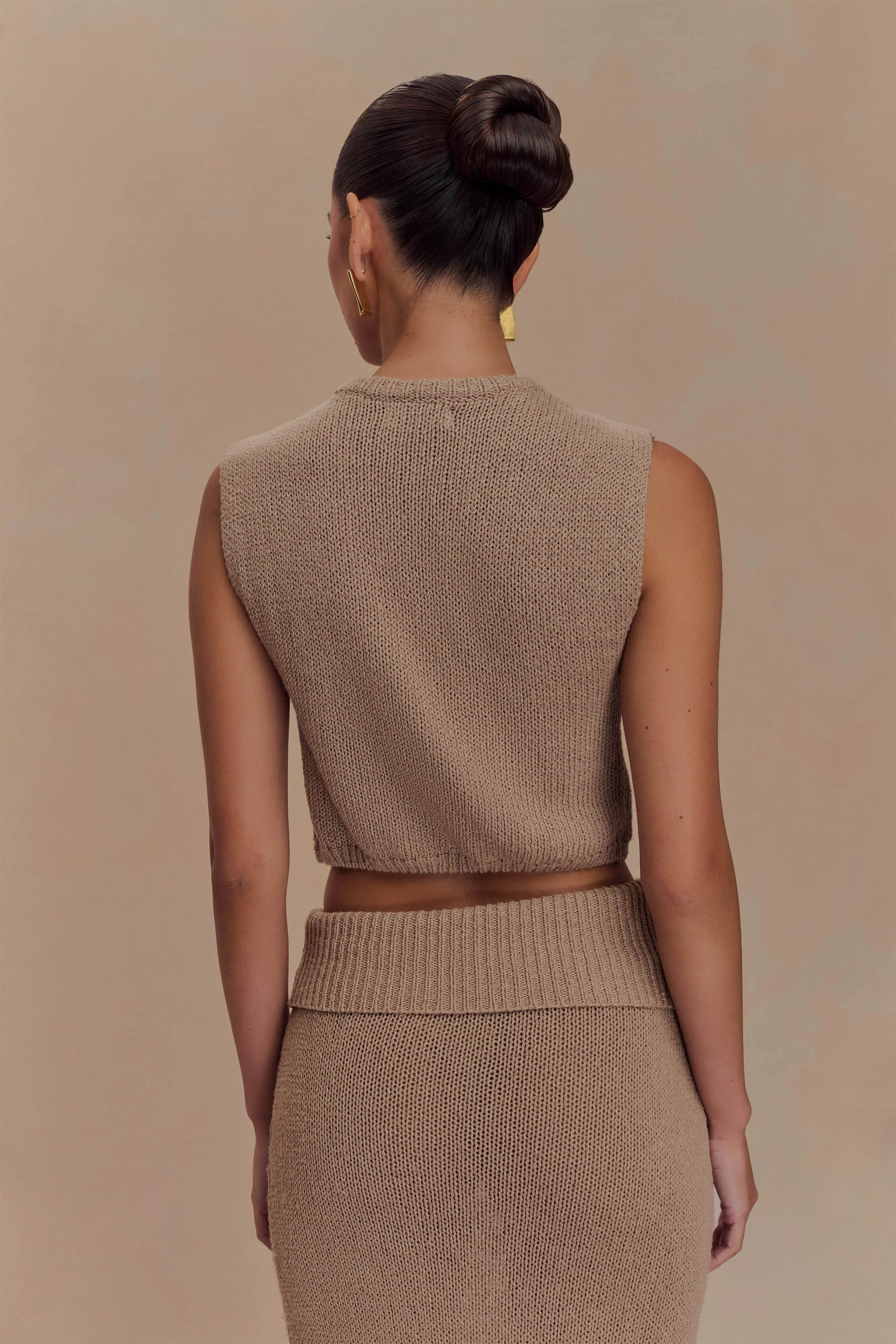 Sloane Overlay Knit Top - Latte