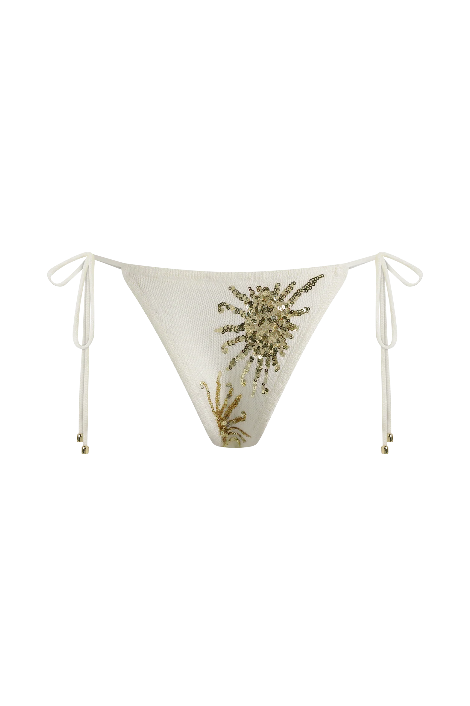 Huntleigh Crochet Bikini Bottom - White & Gold Sunshine Print