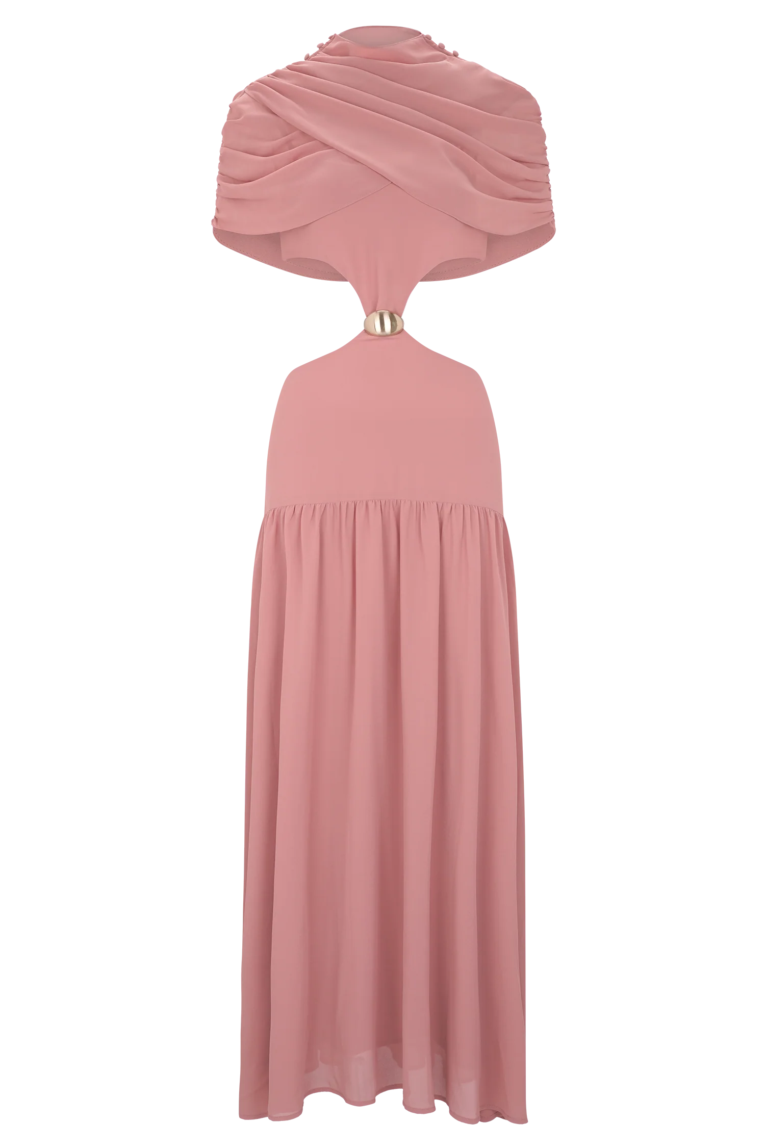 Georgina Chiffon Midi Dress - Burnt Rose