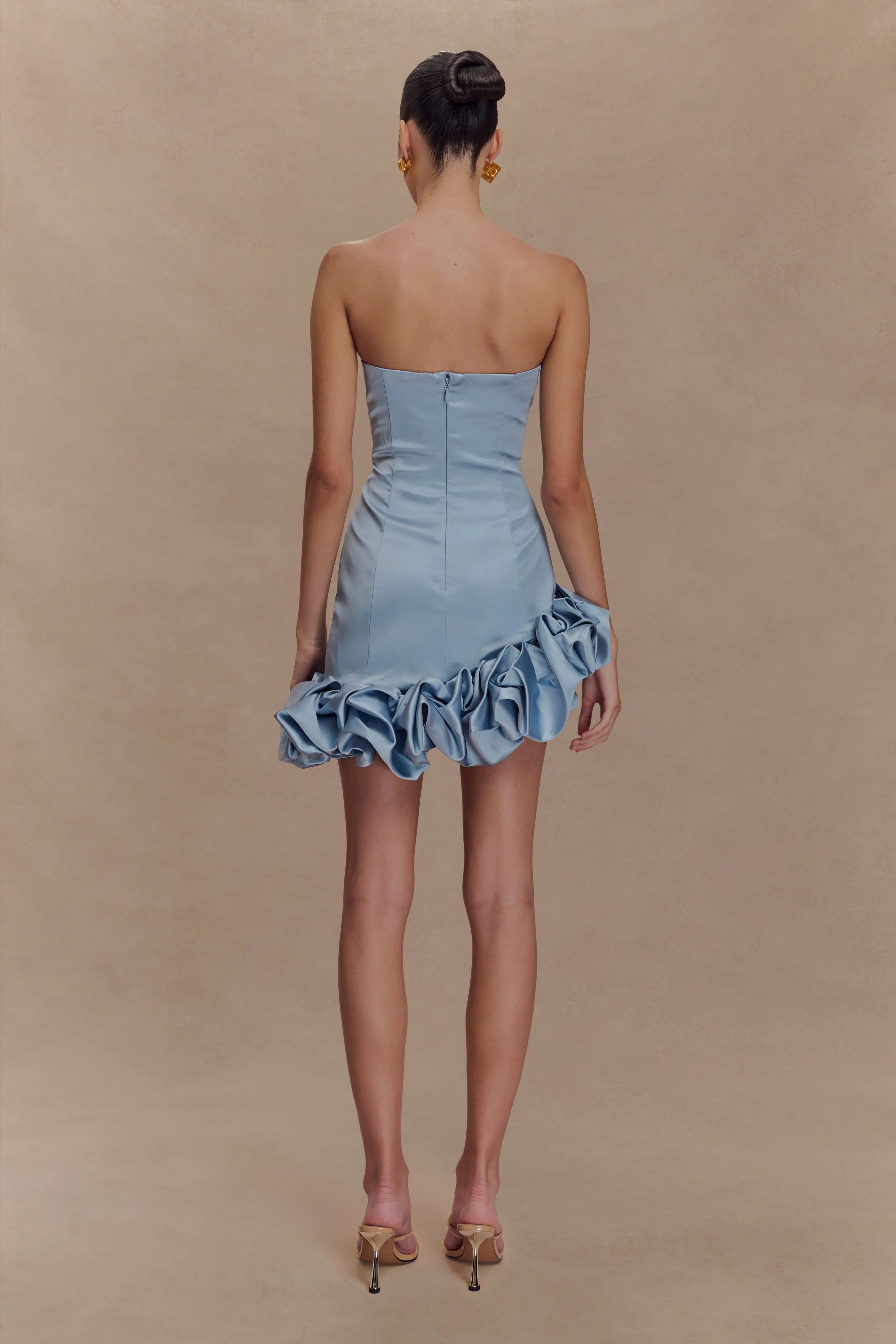 Alba Bubble Mini Dress - Cornflower Blue