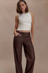 Amia Slinky Sleeveless Top With Hardware - Ivory
