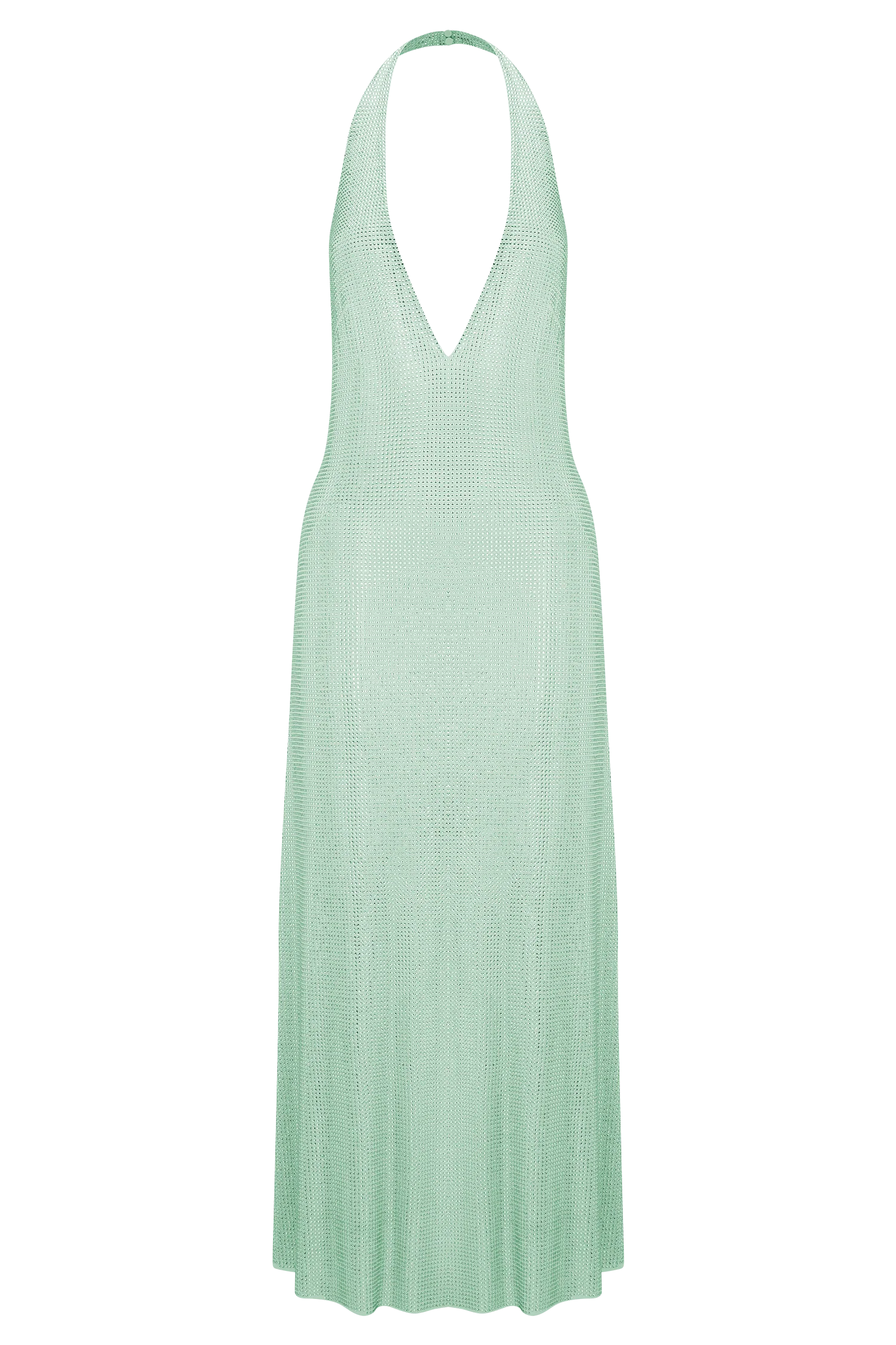 Genie Diamante Halter Midi Dress - Mint